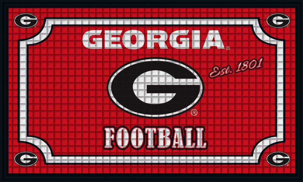 Team Sports America 41EM914 Georgia Bulldogs 2-ft x 3-ft Multi Polypropylene Rectangular Outdoor Decorative Sports Door Mat