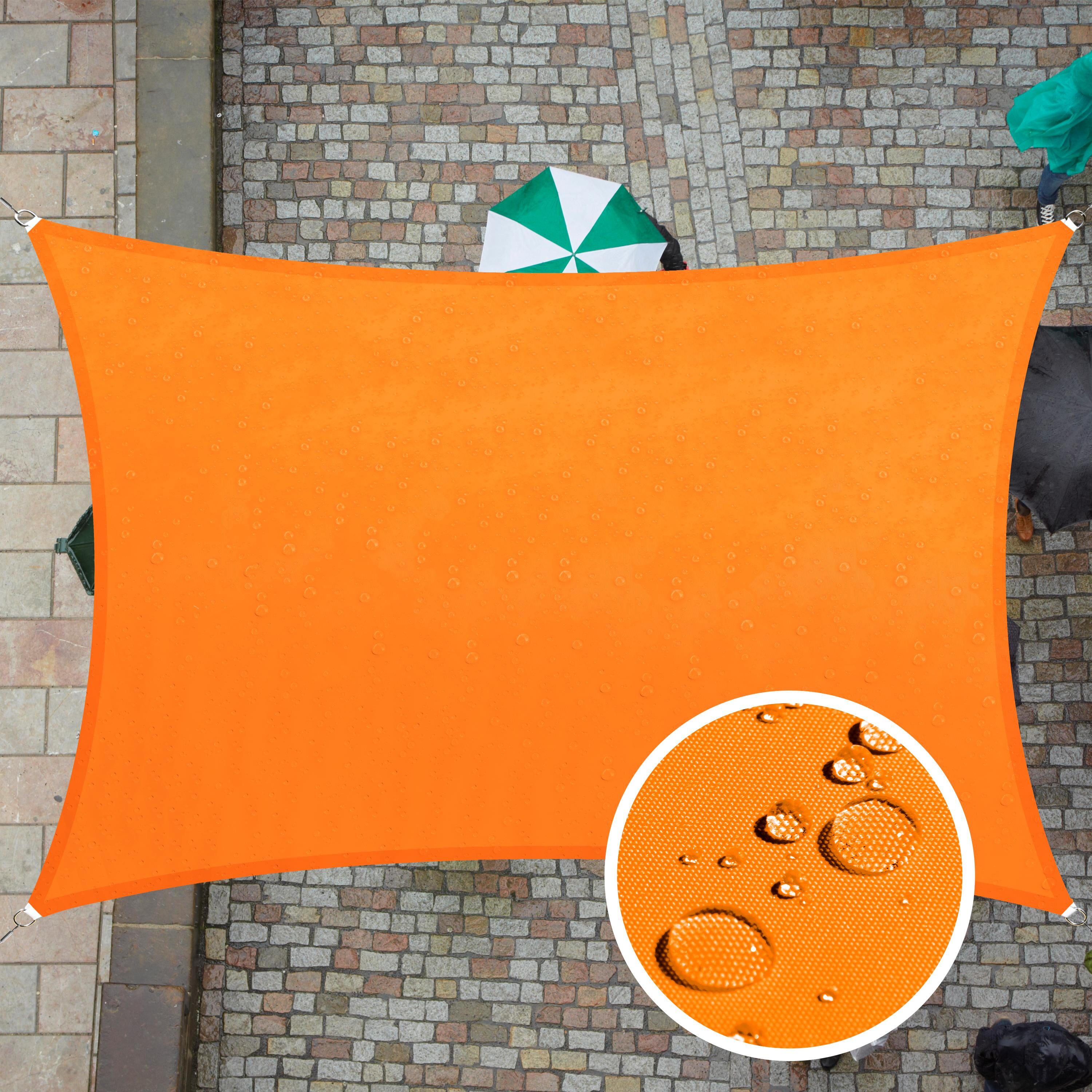 ColourTree TADR712-4 Waterproof Rectangle Shade Sail 7-ft x 12-ft Orange Shade sail