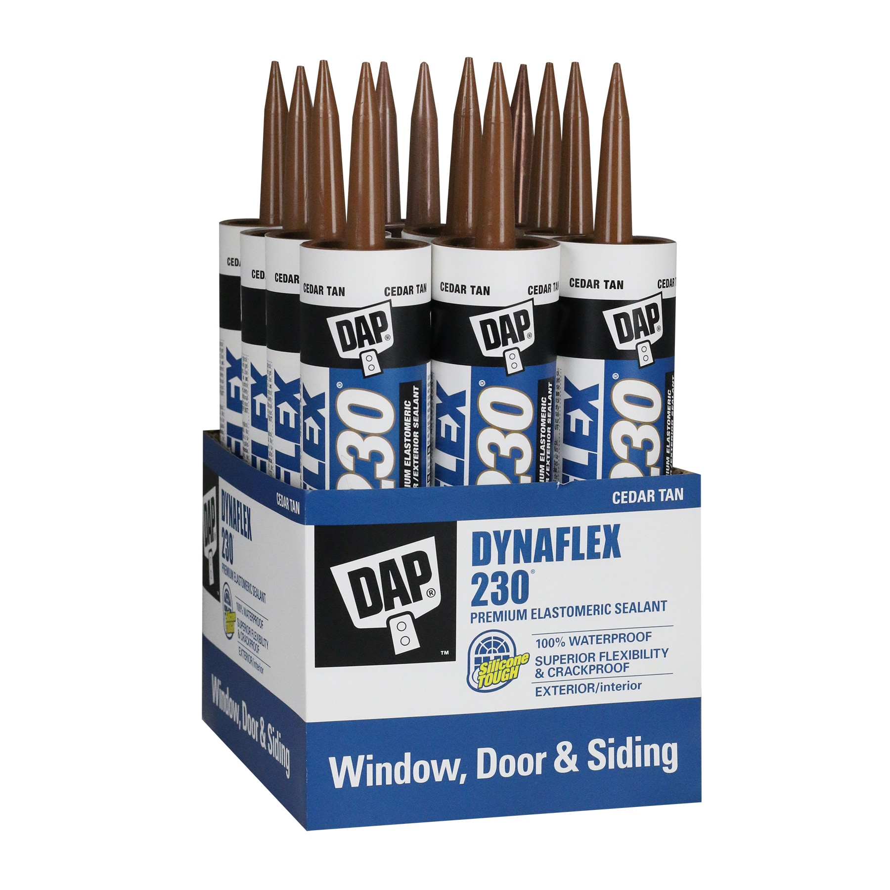 DAP 7079818412SOS DYNAFLEX 230 12 -Pack 10.1-oz Window door Cedar Tan Paintable Latex Caulk