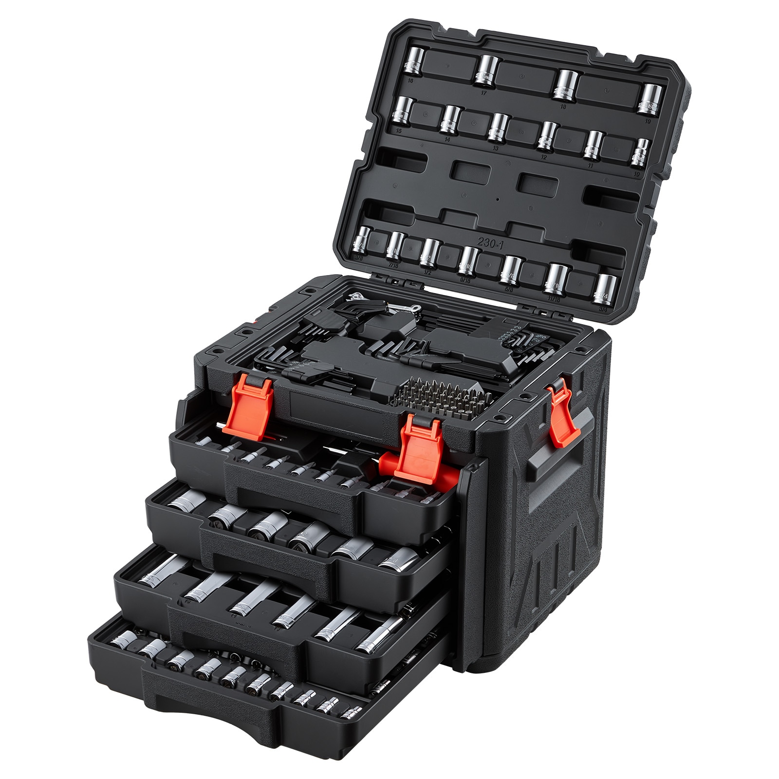 GIVIMO 230-Piece Mechanic Tool Kit SAE and Metric Sockets with Carry Case #LW047GIVSS1124