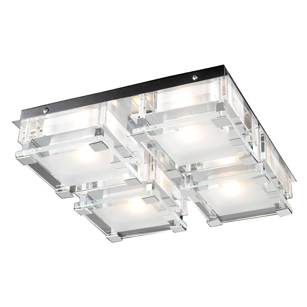 PLC Lighting 18149 PC 1-Light 12.5-in Polished Chrome Halogen Flush Mount Light