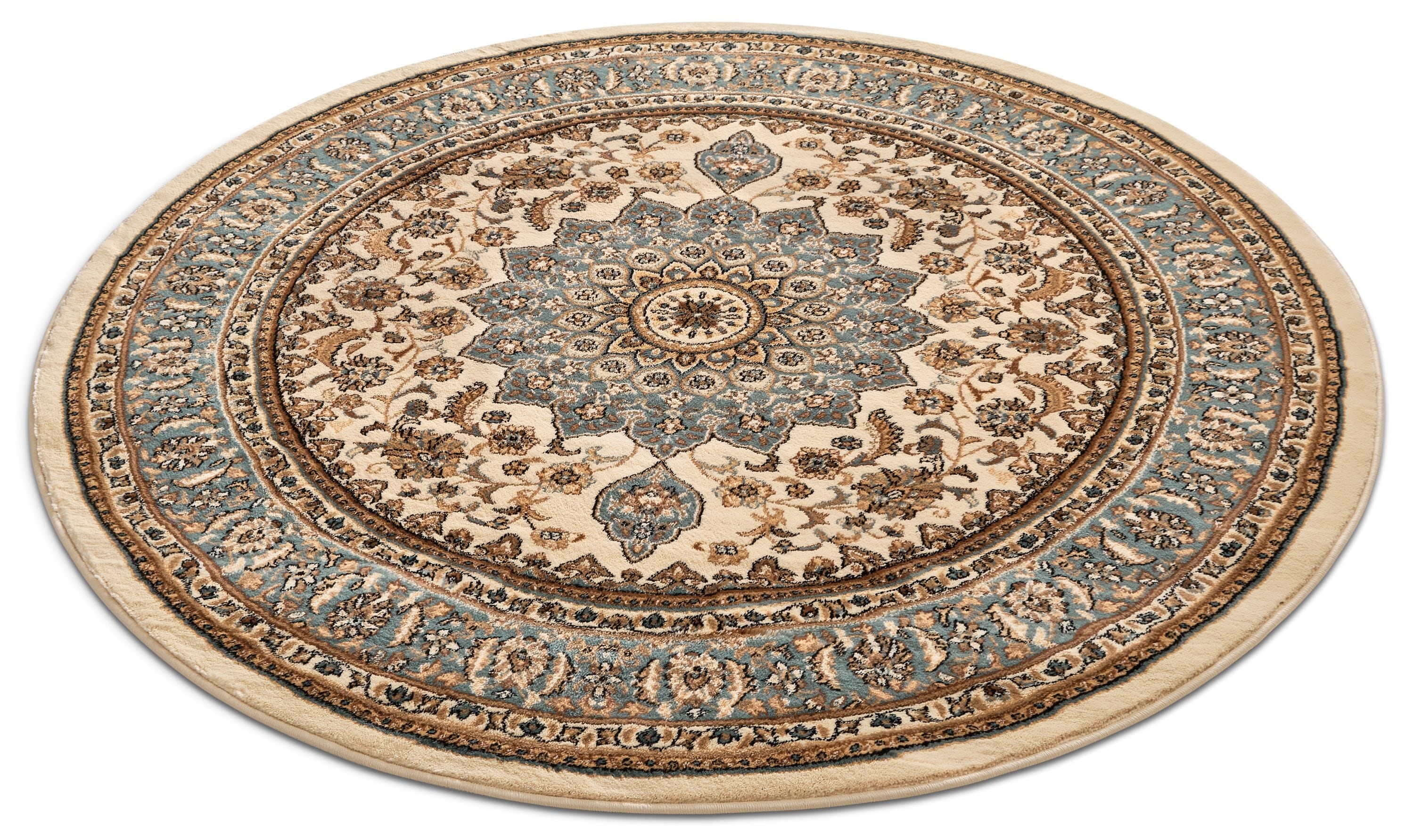 Well Woven 36429 8 x 8 (ft) Loomed Polypropylene Ivory Round Indoor Medallion Persian Area rug
