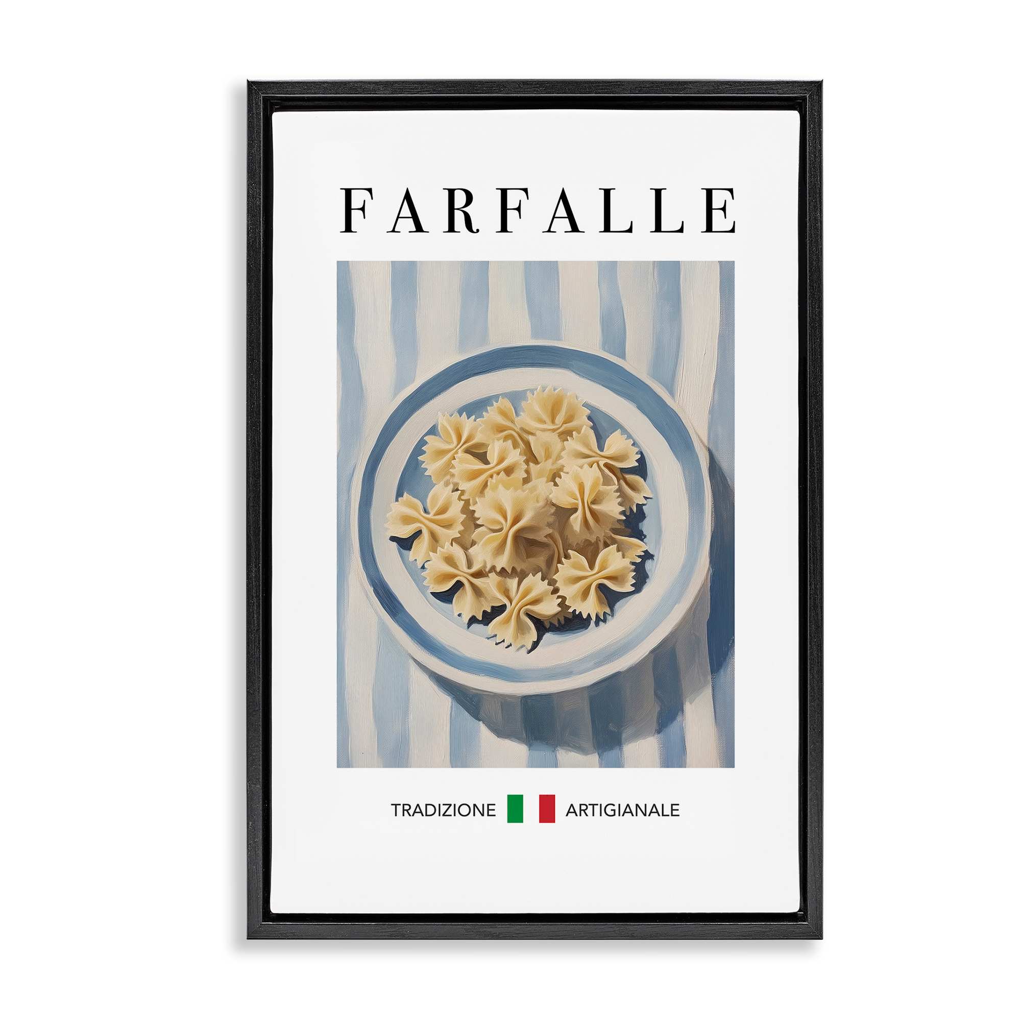 Stupell Industries BT-216-FFB-20X30 Traditional Farafalle Pasta Black Framed Floater Canvas Wall Art By Andreas Magnusson 21 x 31