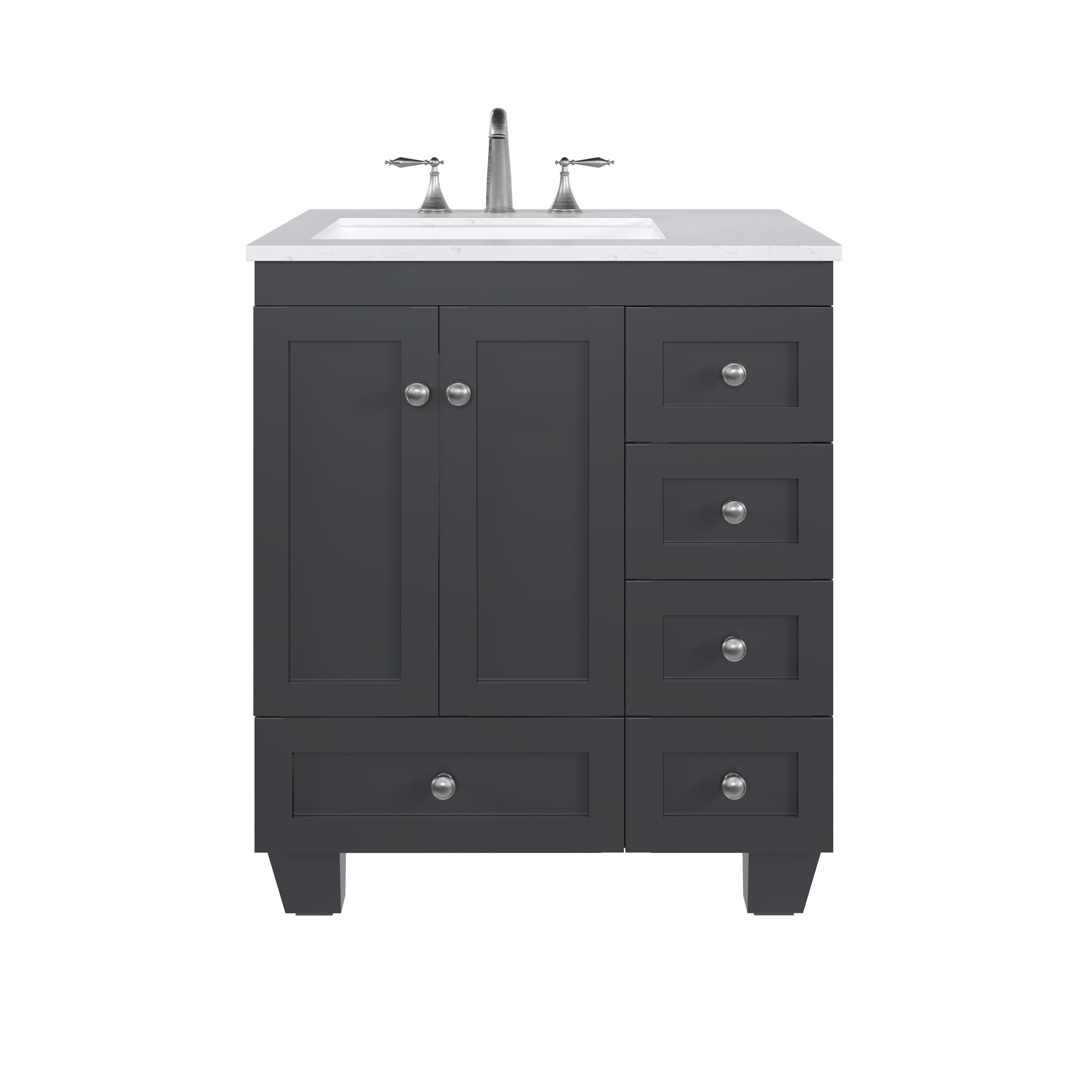 Eviva Acclaim 28-in Espresso Undermount Single Sink Bathroom Vanity ...