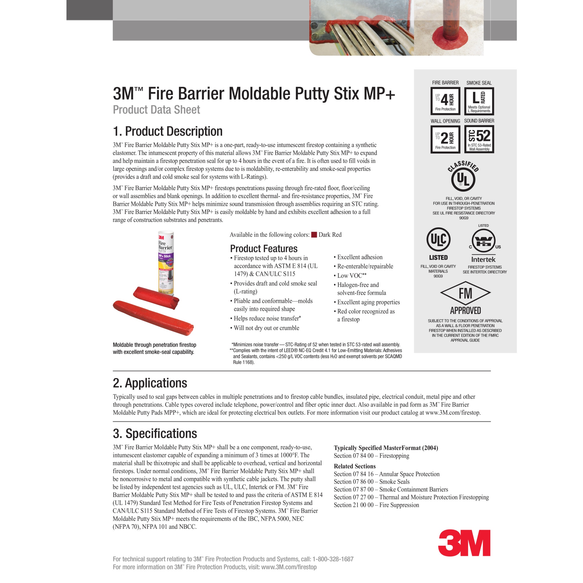 3M, Fire Barrier Moldable Putty Pads, Fire Safety