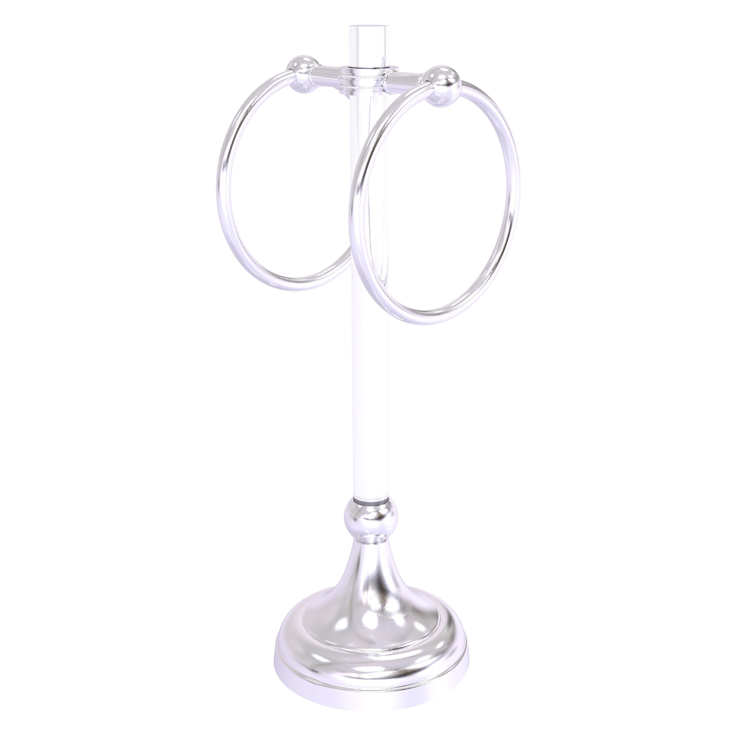 Allied Brass PG-TRSD-10-SCH Pacific Grove Satin Chrome Freestanding countertop Double Towel Ring