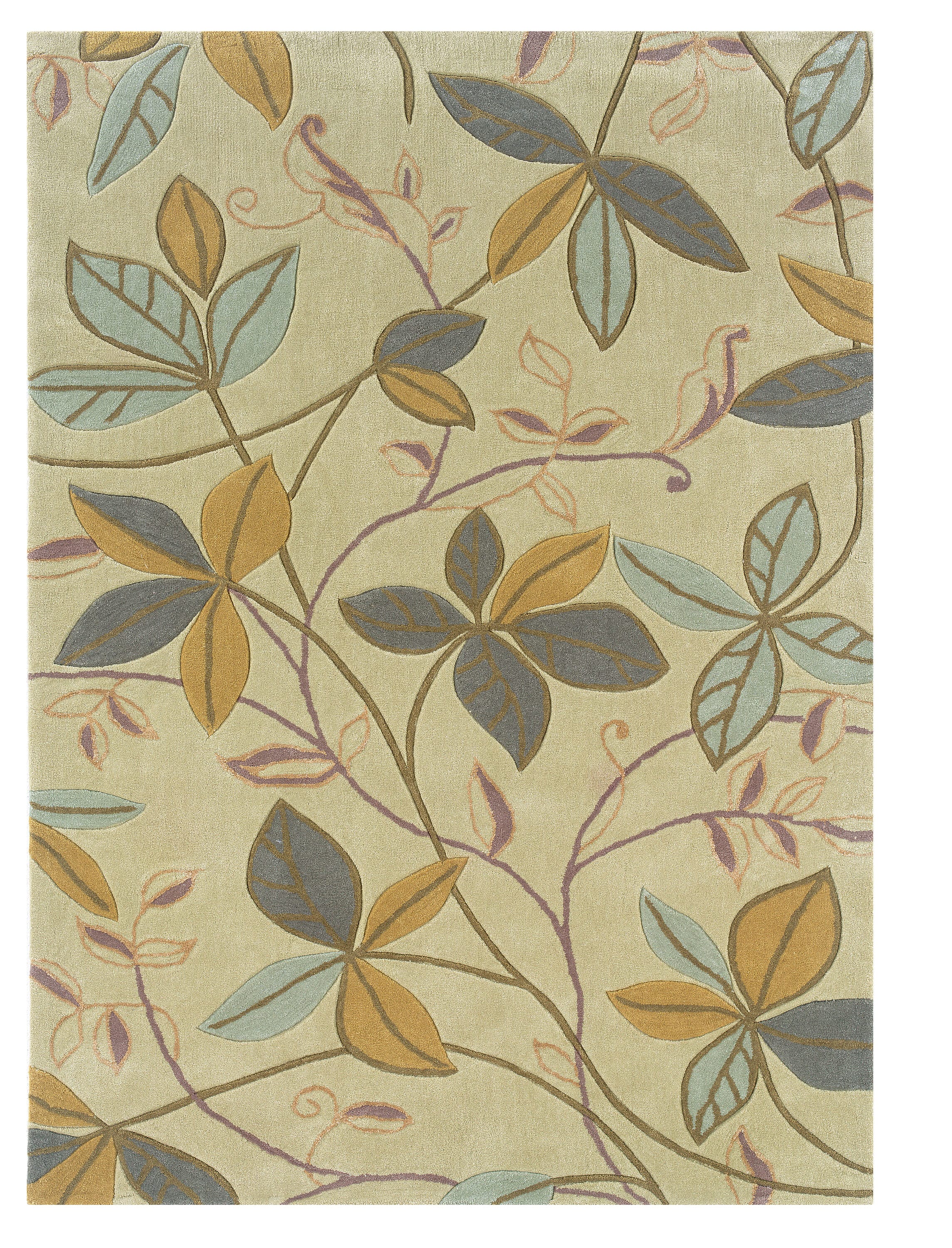 Linon RUG-TAD0381 Trio 8 X 10 (ft) Beige Indoor Floral/Botanical Area Rug