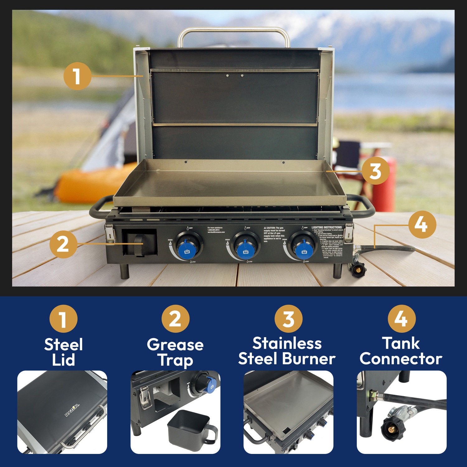 Razor 723.14-Sq In Black Portable Liquid Propane Grill In The Portable ...