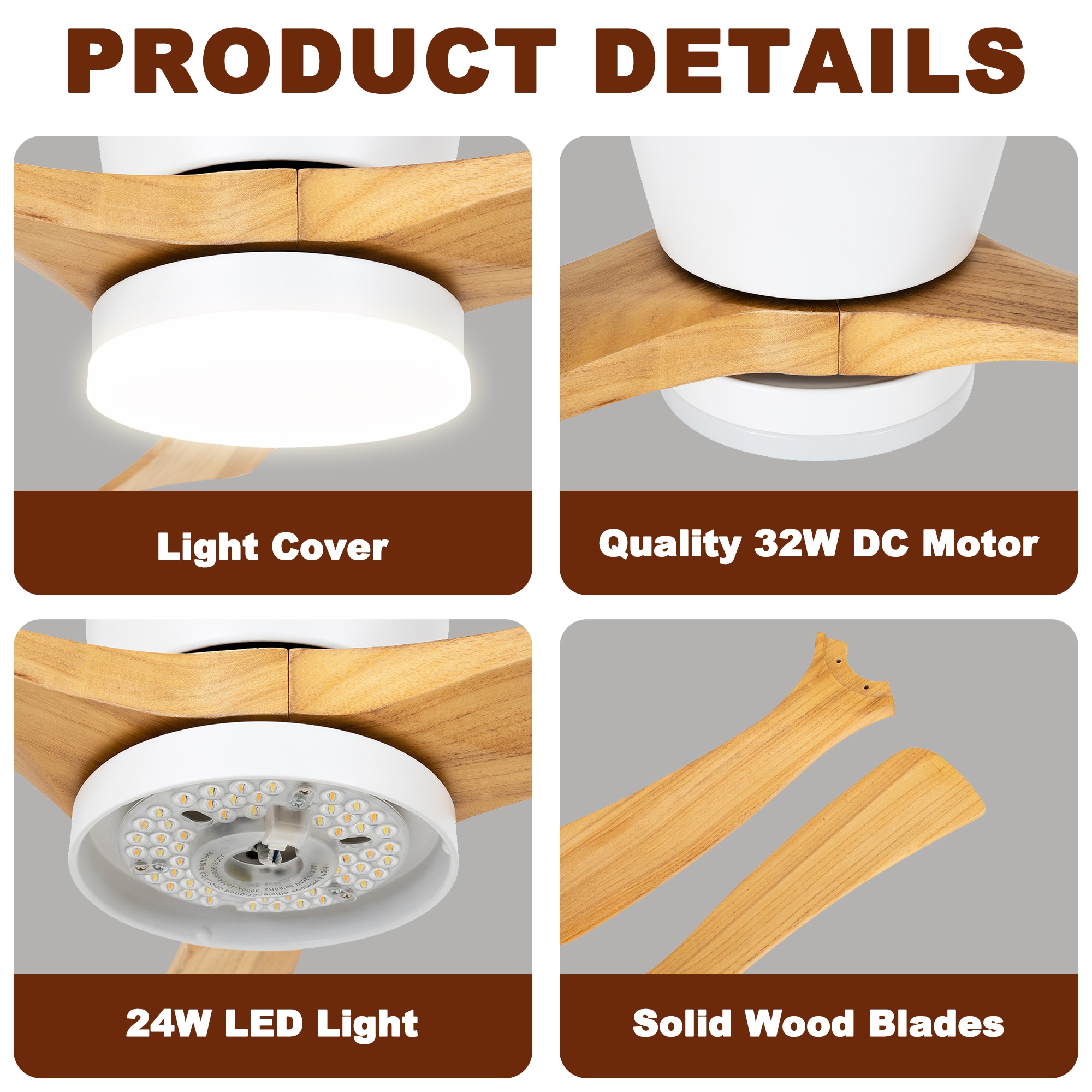 Huluwat T-FSD42W-W3 Ceiling-Fans - View #4