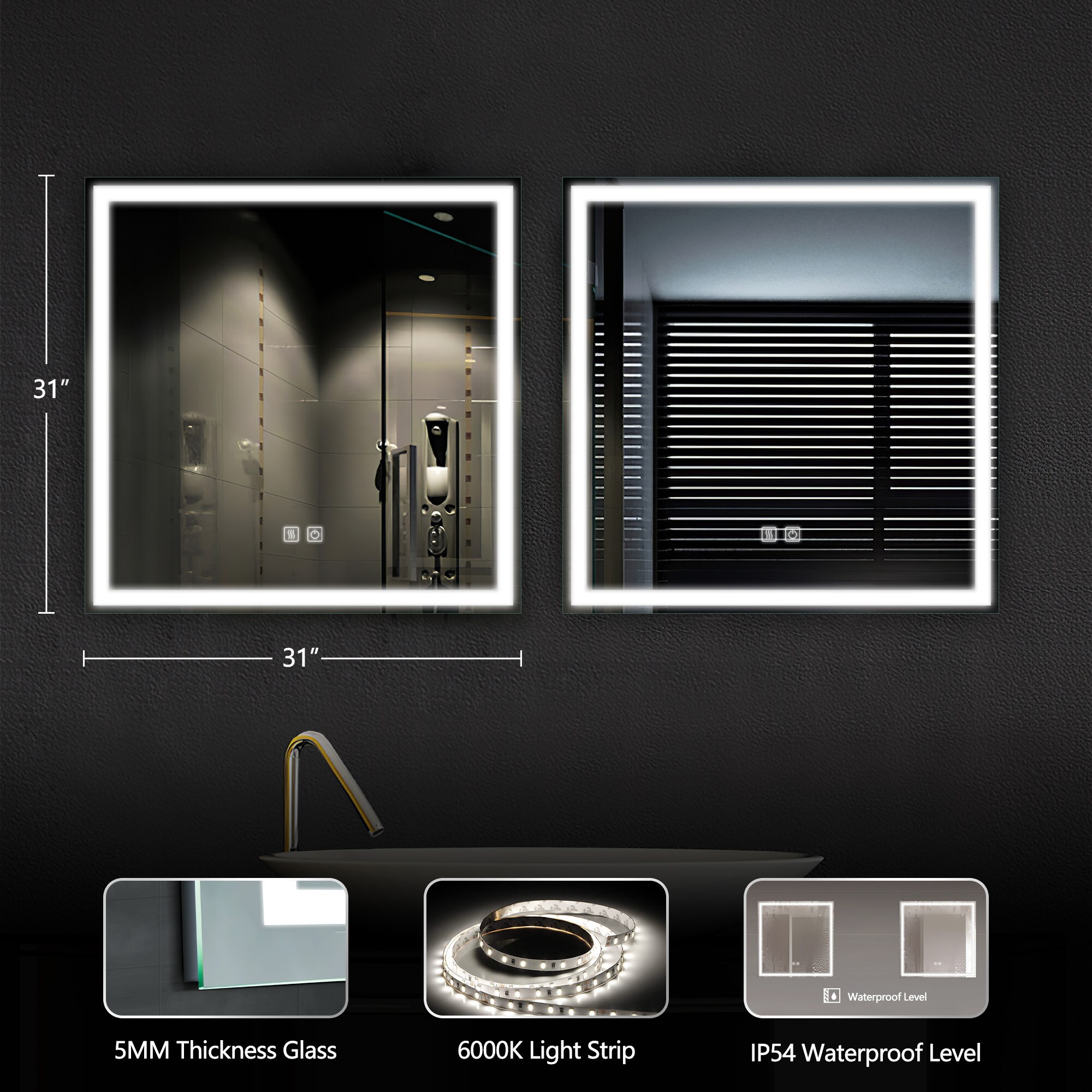 Dovelina LS-A-MR03095 Framed-Bath-Mirrors - View #6