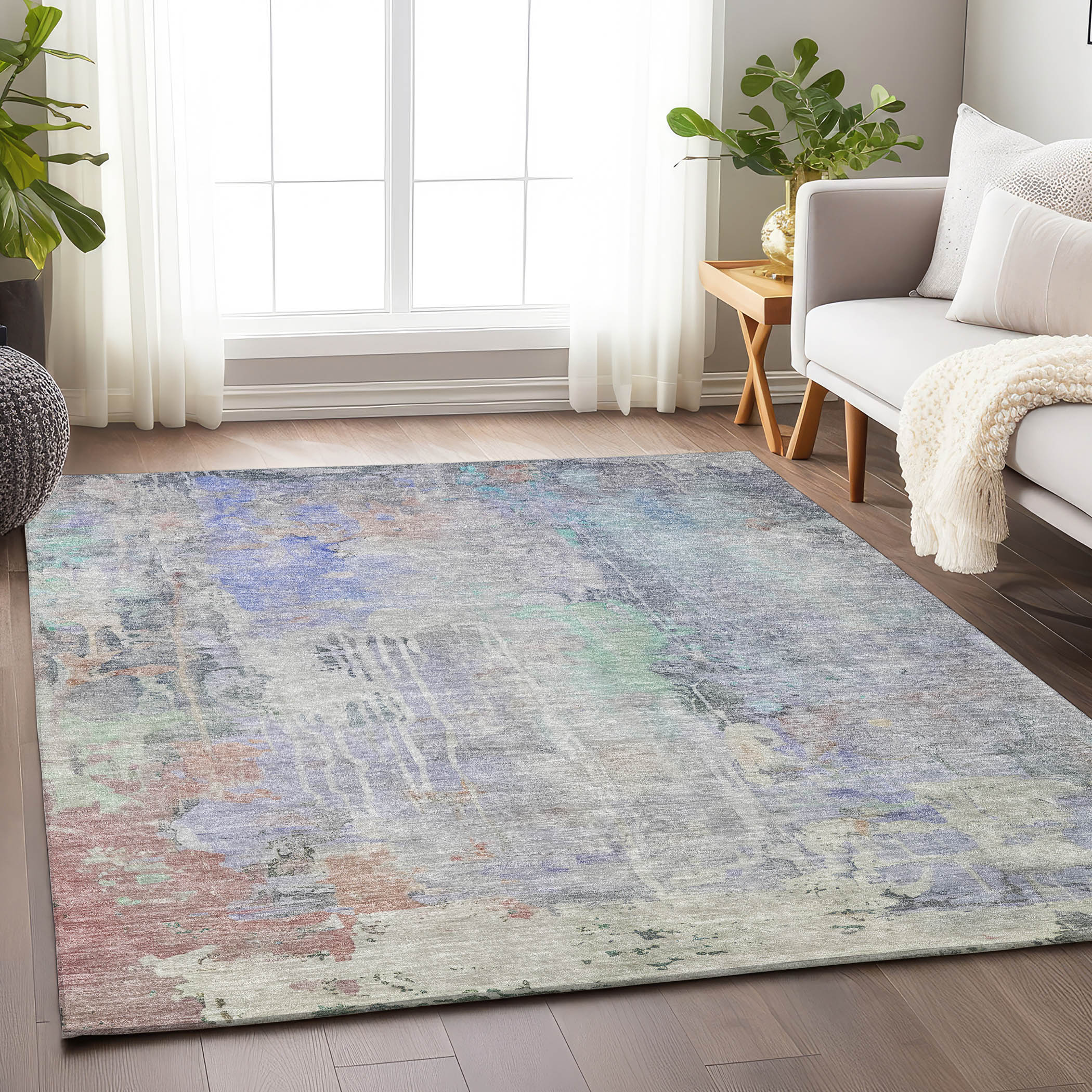 Addison Rugs ACN1233PP8X10 Chantille ACN1233PP 8 x 10 (ft) Polyester Purple Rectangular Indoor/Outdoor Geometric Machine washable Area rug