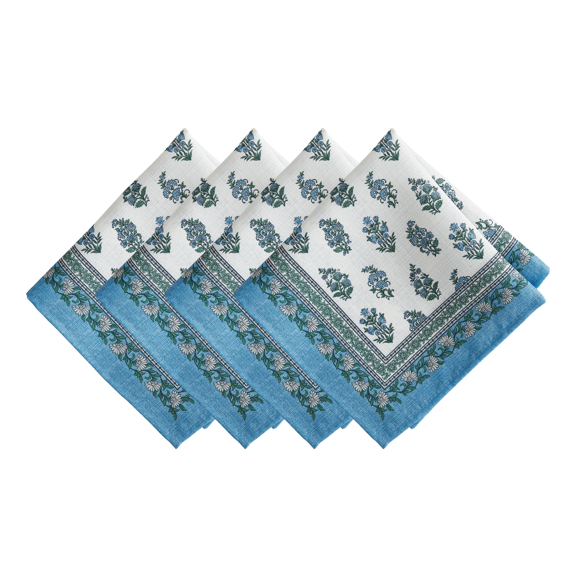 Elrene Home Fashions 194590199517 Tropez Water Resistant Indoor/Outdoor 17x17 4 -Pack Multicolor Polyester Square Napkin(s)