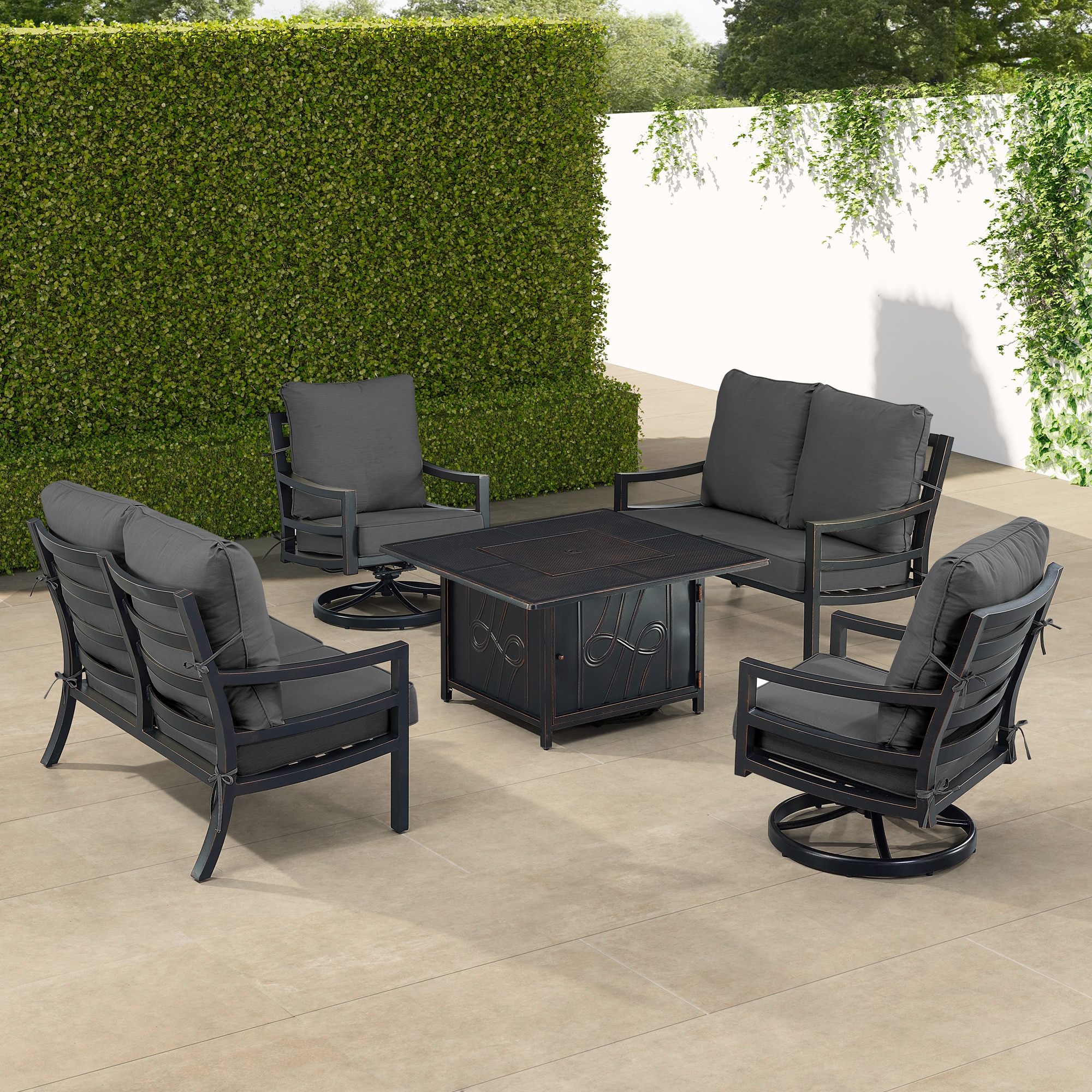 Oakland Living HUDSON2LS2CHREGISBKC Patio-Conversation-Sets - View #3