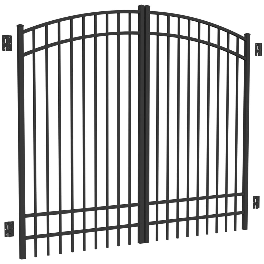 Freedom 73015596 3.88-ft x 6.05-ft Black Aluminum Driveway Gate