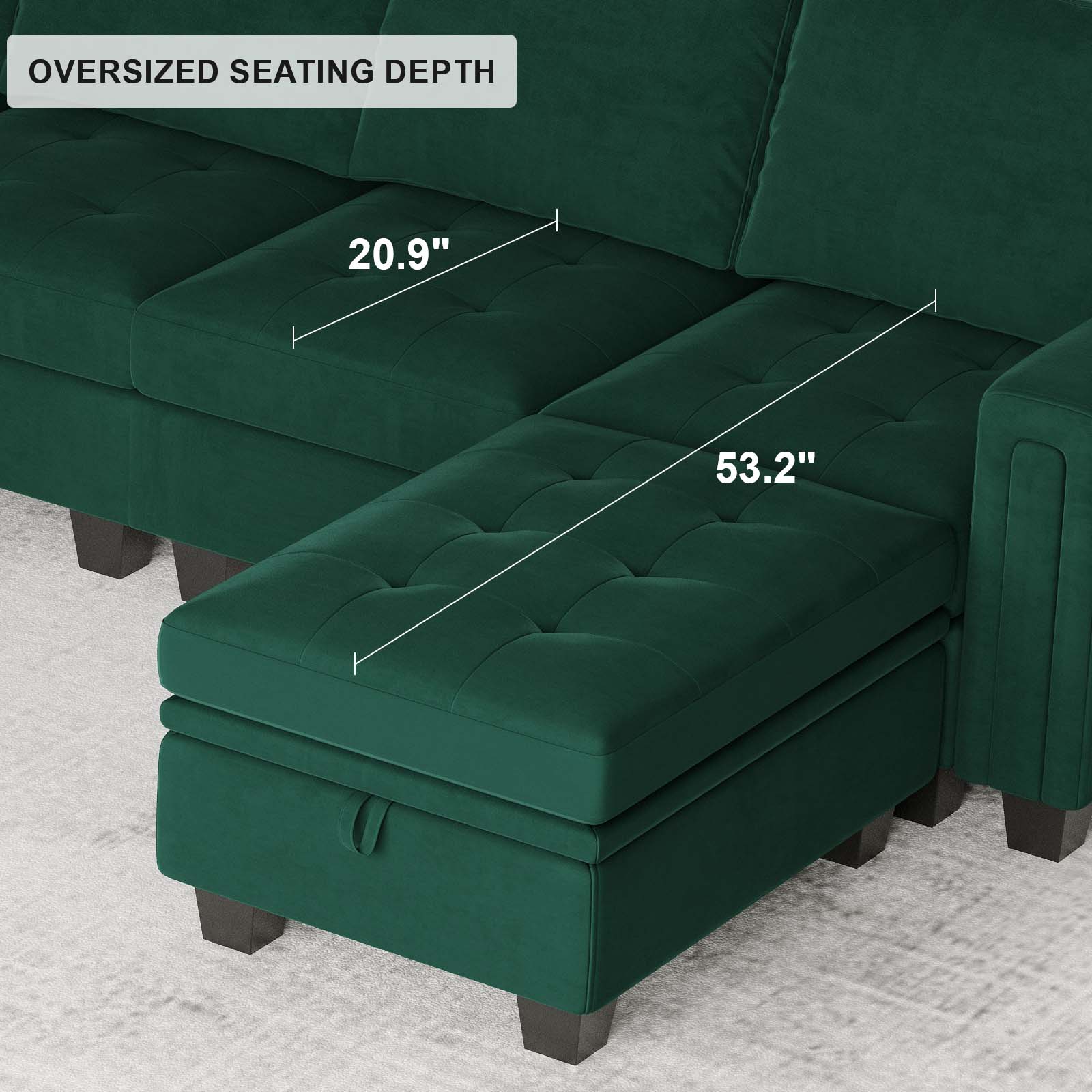 Belffin BF067-A2BC2E-GREEN futons - View #6