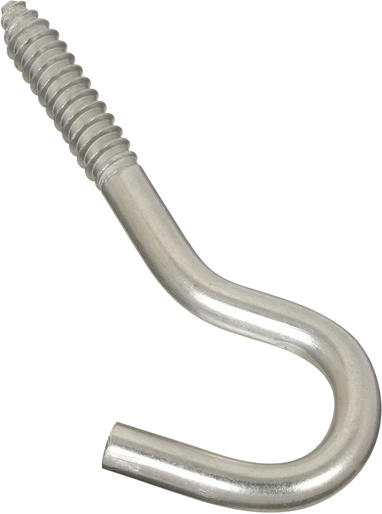 Pig tail curl hook stainless steel with wood screw lag thread