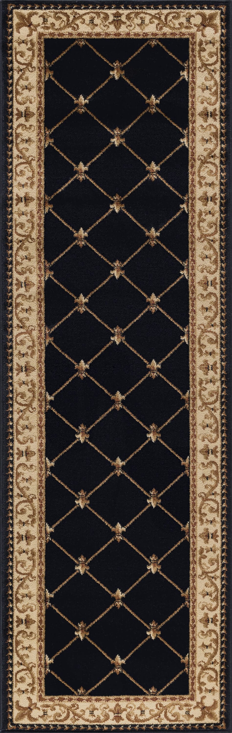 Sensation Black Synthetic Traditional Rectangular Area Rug