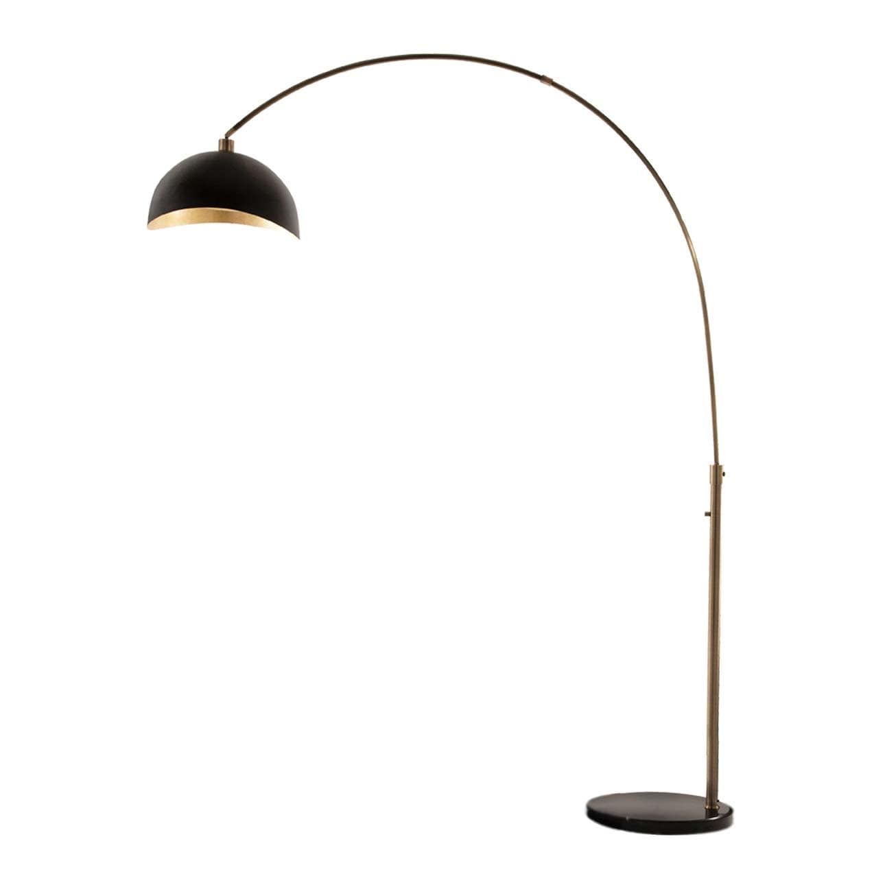 Luna Bella 68" Weathered Brass Arc Floor Lamp with Black Marble Base