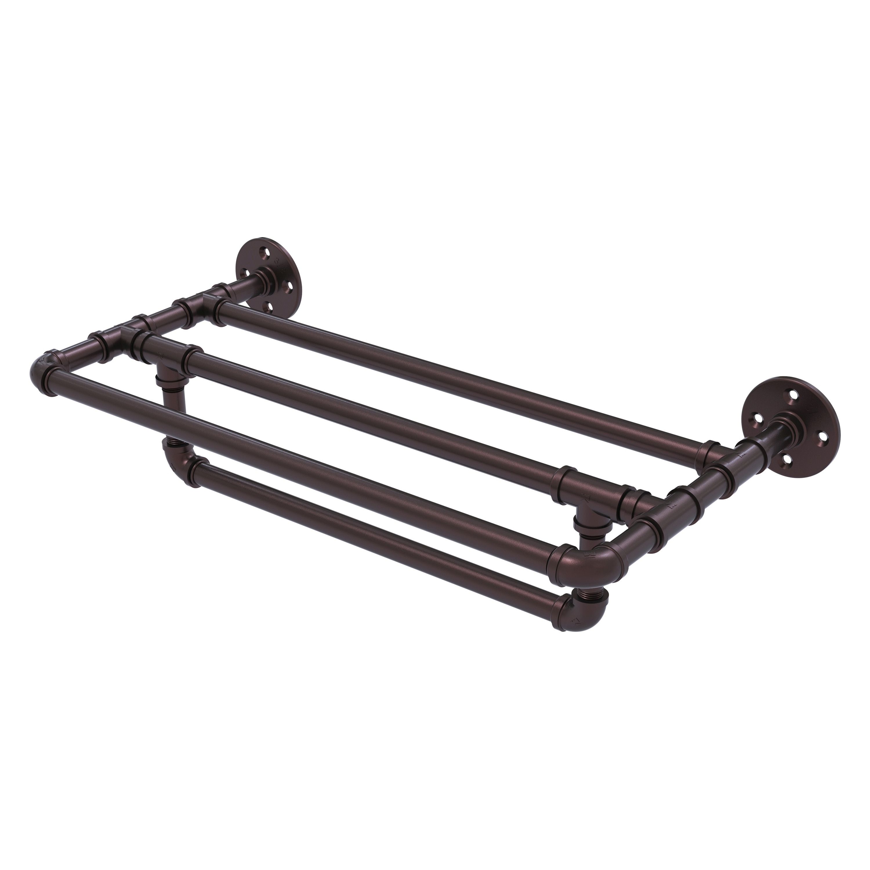 Allied Brass P-240-18-TSTB-ABZ Pipeline 18-in double Antique Bronze Wall mount Double Towel Bar
