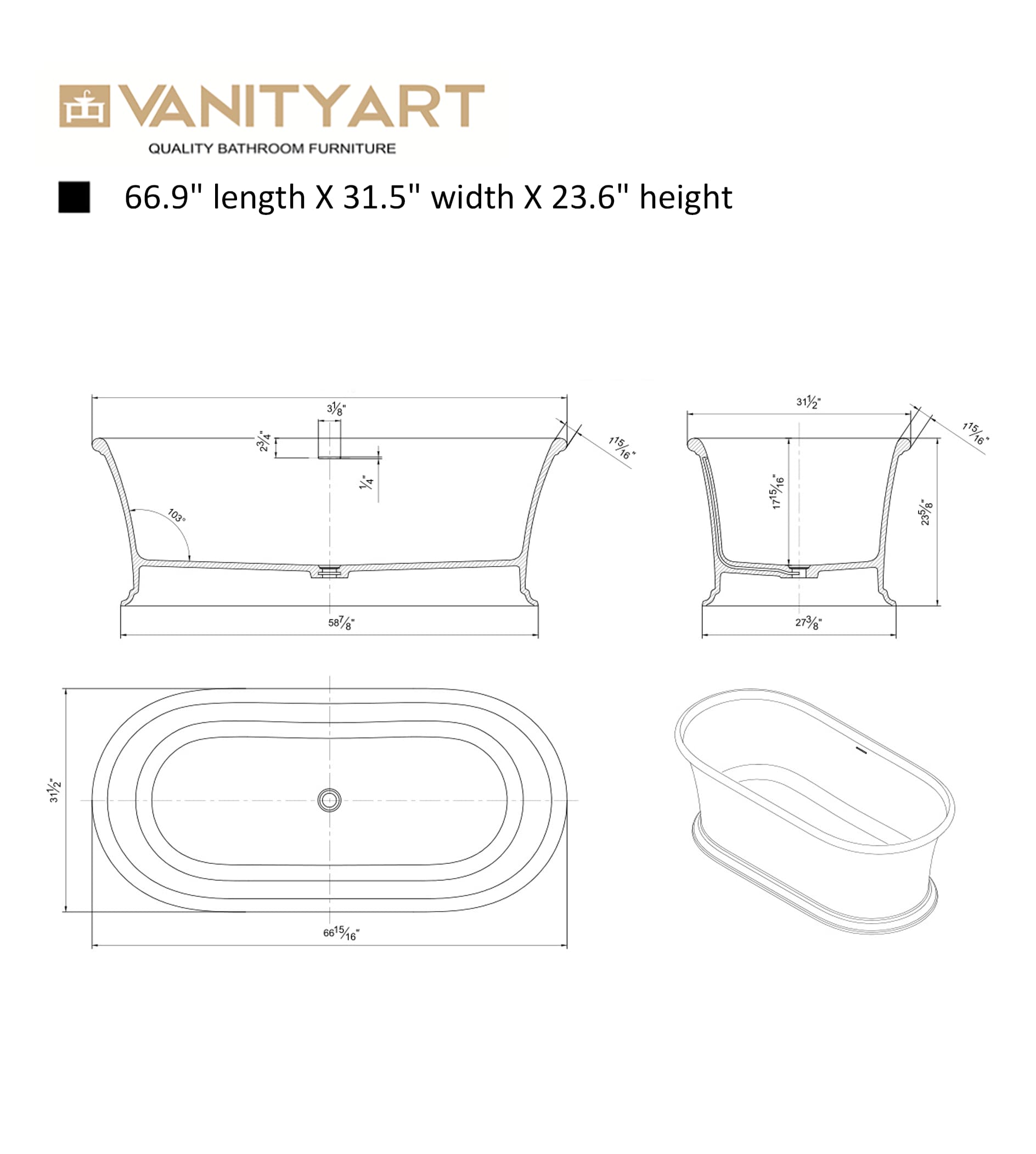 Vanity Art VA6916-GL bathtubs - View #9