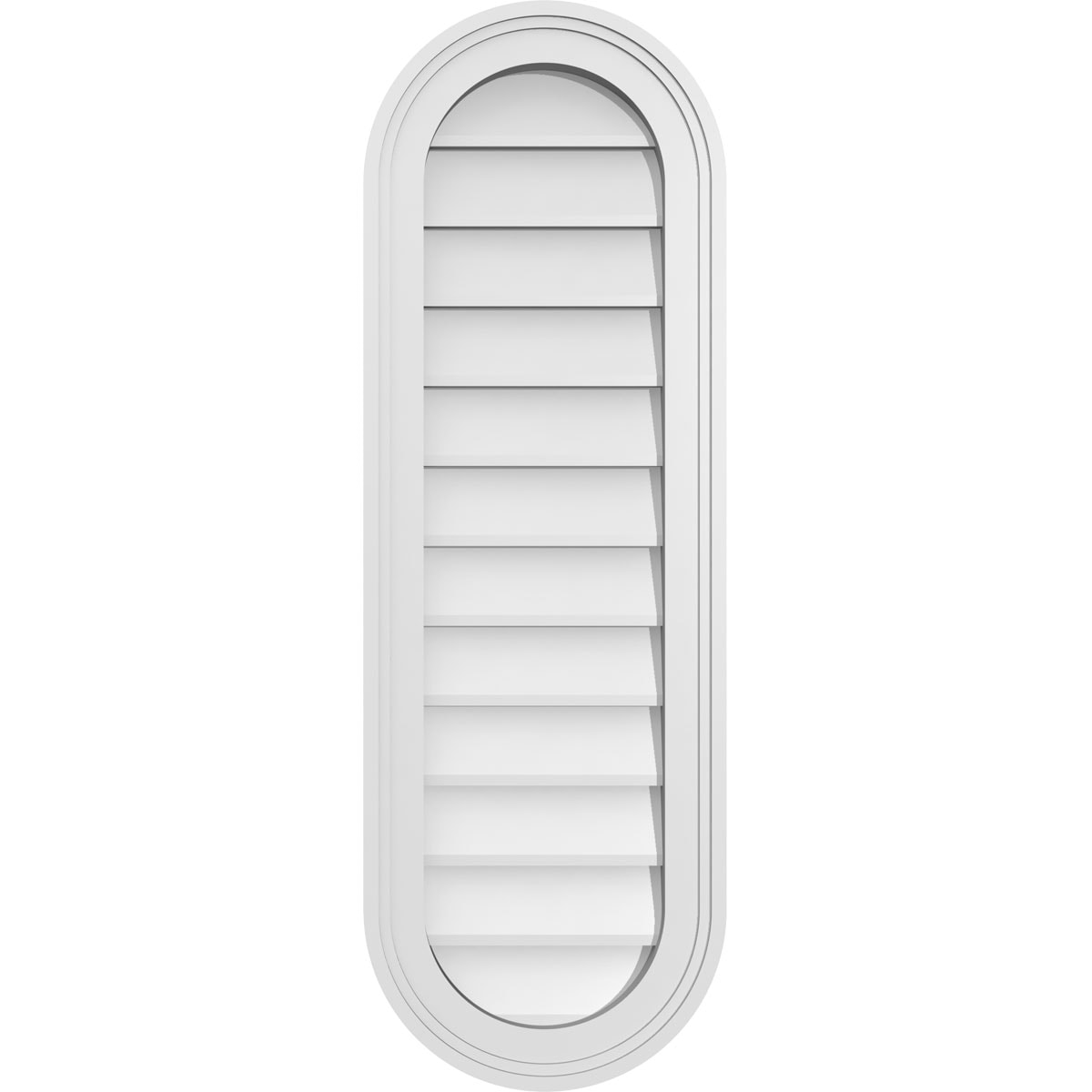 Ekena Millwork GVPVR12X3602SN 12-Inches x 36-Inches Off-white Oval PVC Gable Louver Vent