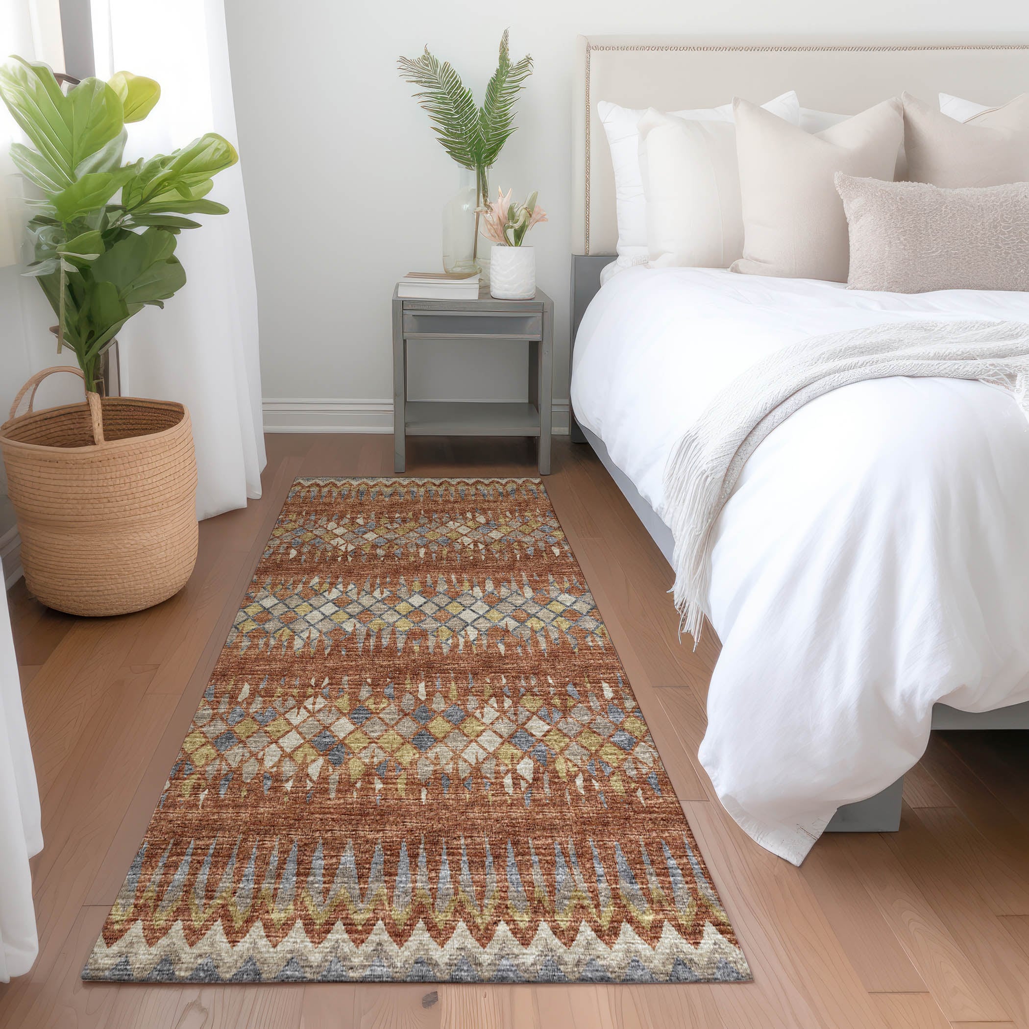 Addison Rugs AMF38SP2X8 Mayfield AMF38SP 2 x 7 (ft) Loomed Polyester Spice Rectangular Indoor Abstract Machine washable Runner rug