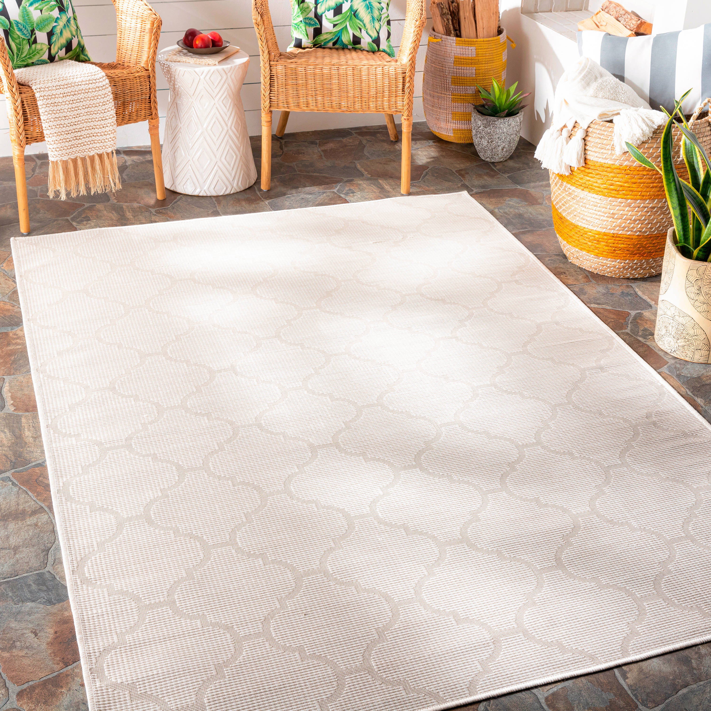 Artistic Weavers PSA2345-274 Pasadena 3 X 4 Cream Indoor/Outdoor Abstract Oriental Area Rug