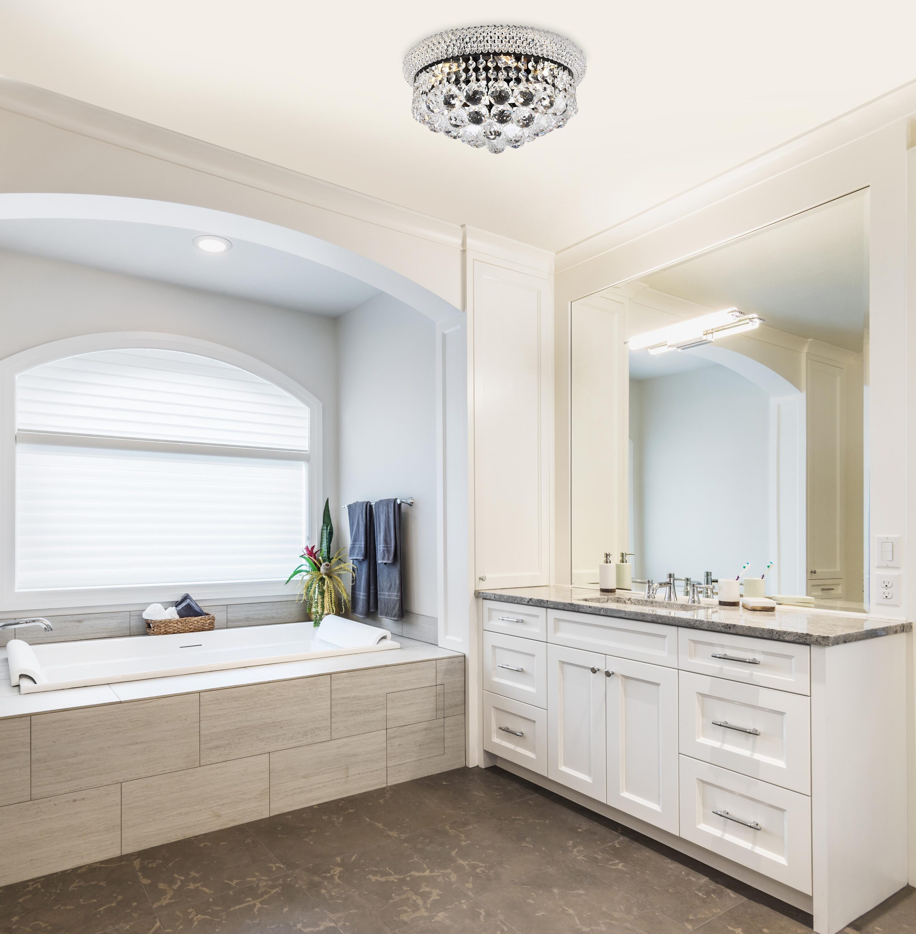 Primo Black and Clear Crystal LED Flush Mount Light