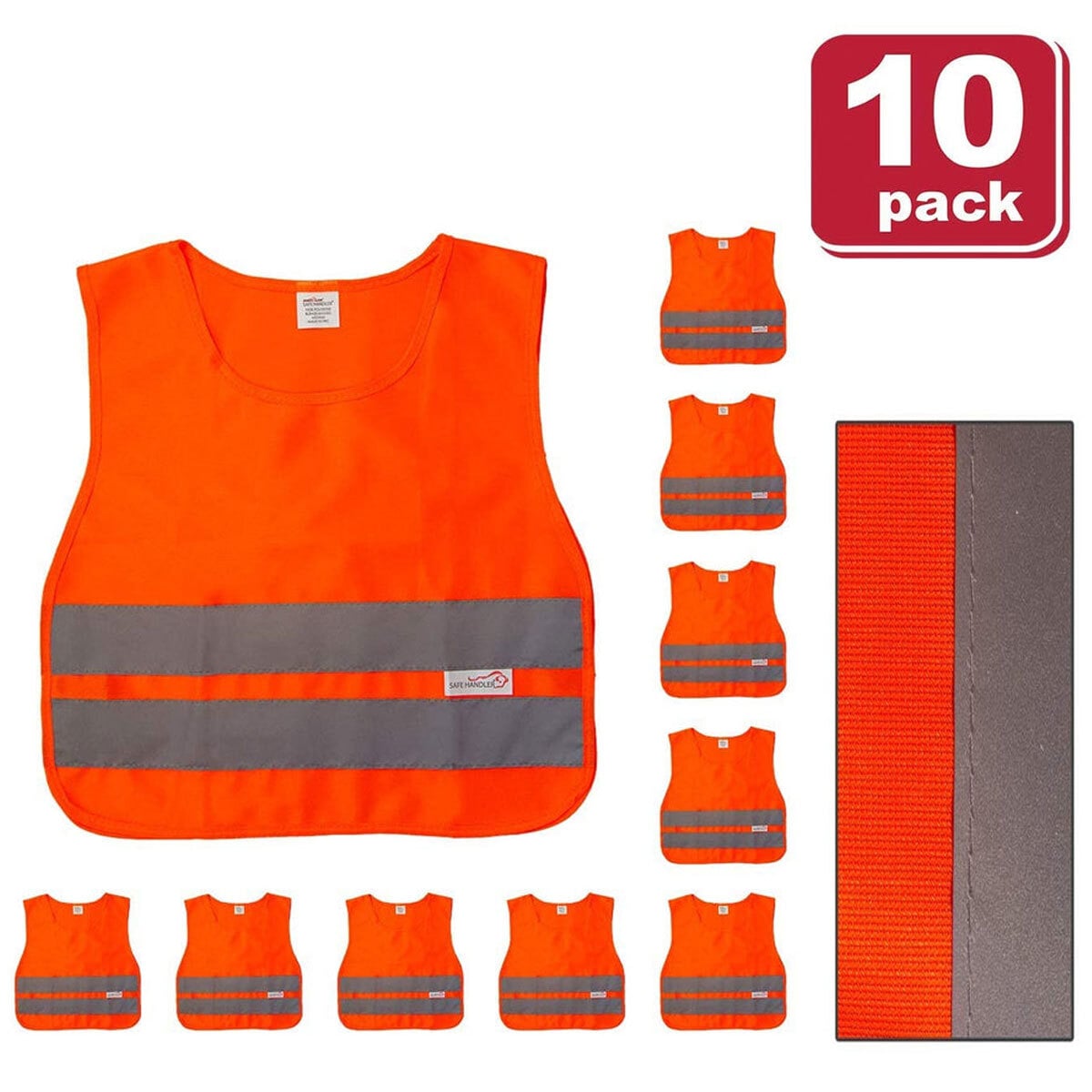 BISON LIFE BLSH-ES-M-SV5O-2-5 Adult unisex Orange Polyester High Visibility (ANSI Compliant) Enhanced Visibility (Reflective) Safety vest Medium