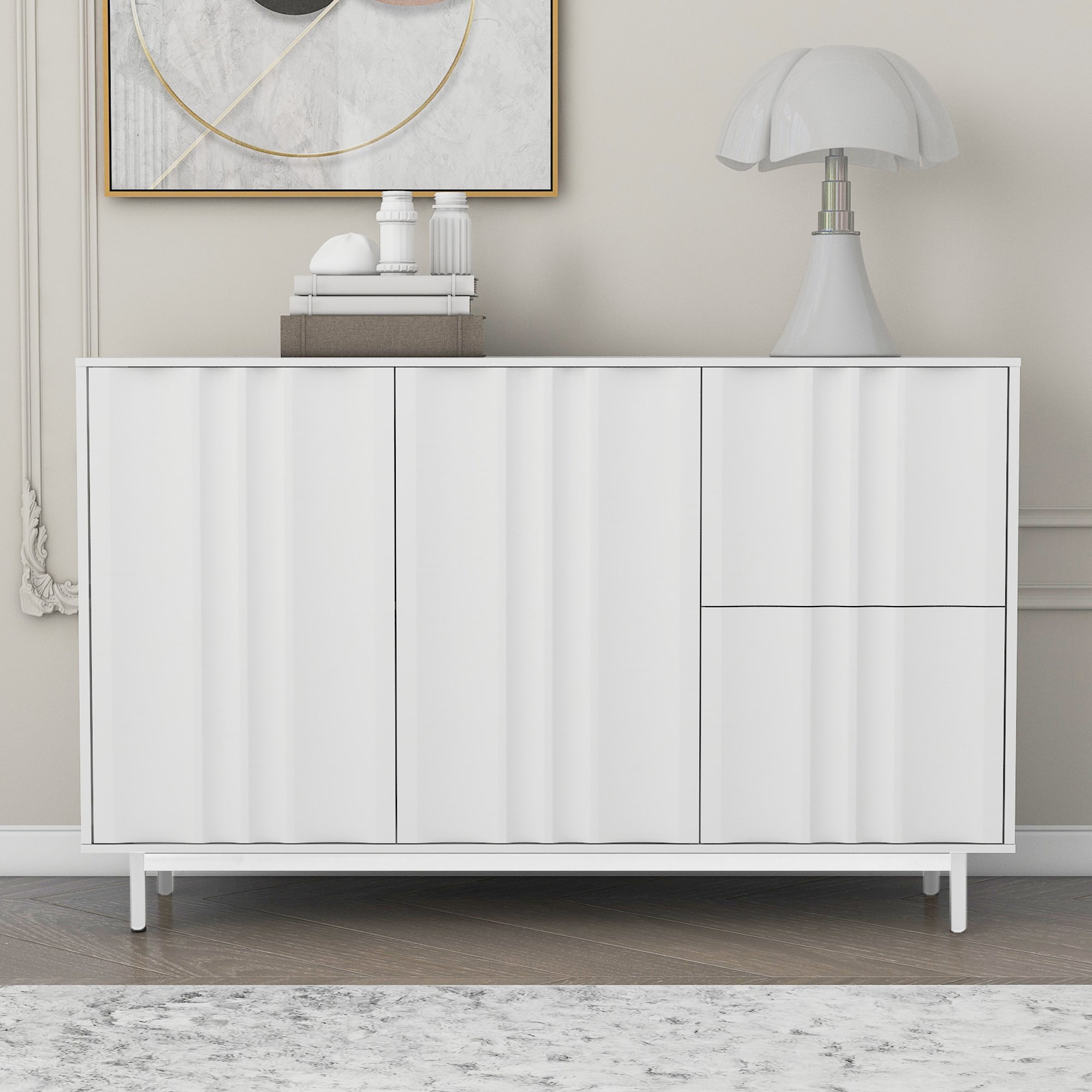 JIMSMAISON JMUSCB46W 47.2-in W 2-Door White Accent Cabinet