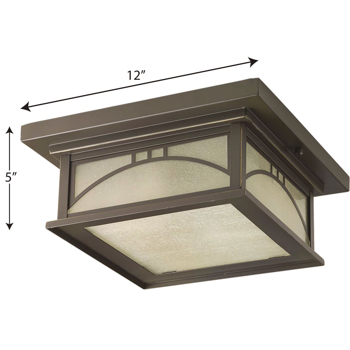 Antique Bronze 2-Light Geometric Flush Mount Ceiling Fixture