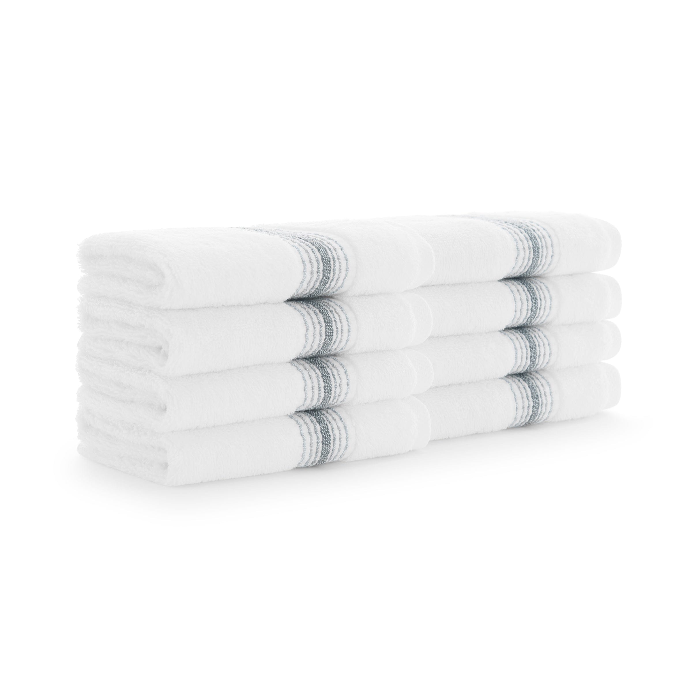 Arkwright Home Aston and Arden Turkish Striped Washcloth 13x13 Slate - Pack of 8