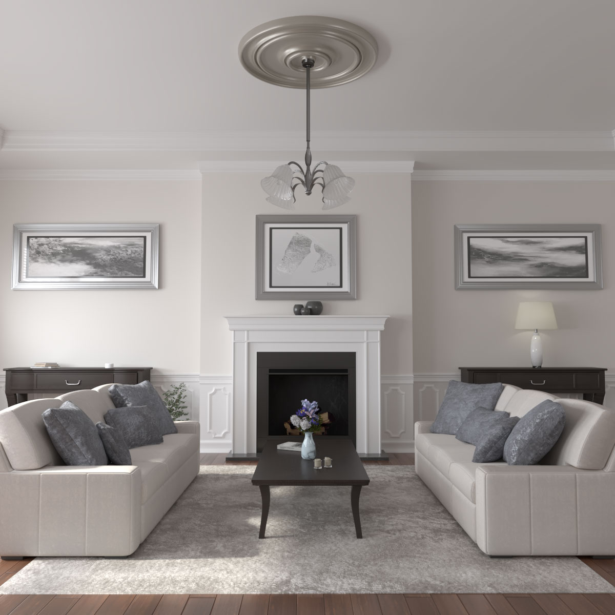 Ekena Millwork CM54TCLPWS Ceiling-Medallions - View #4
