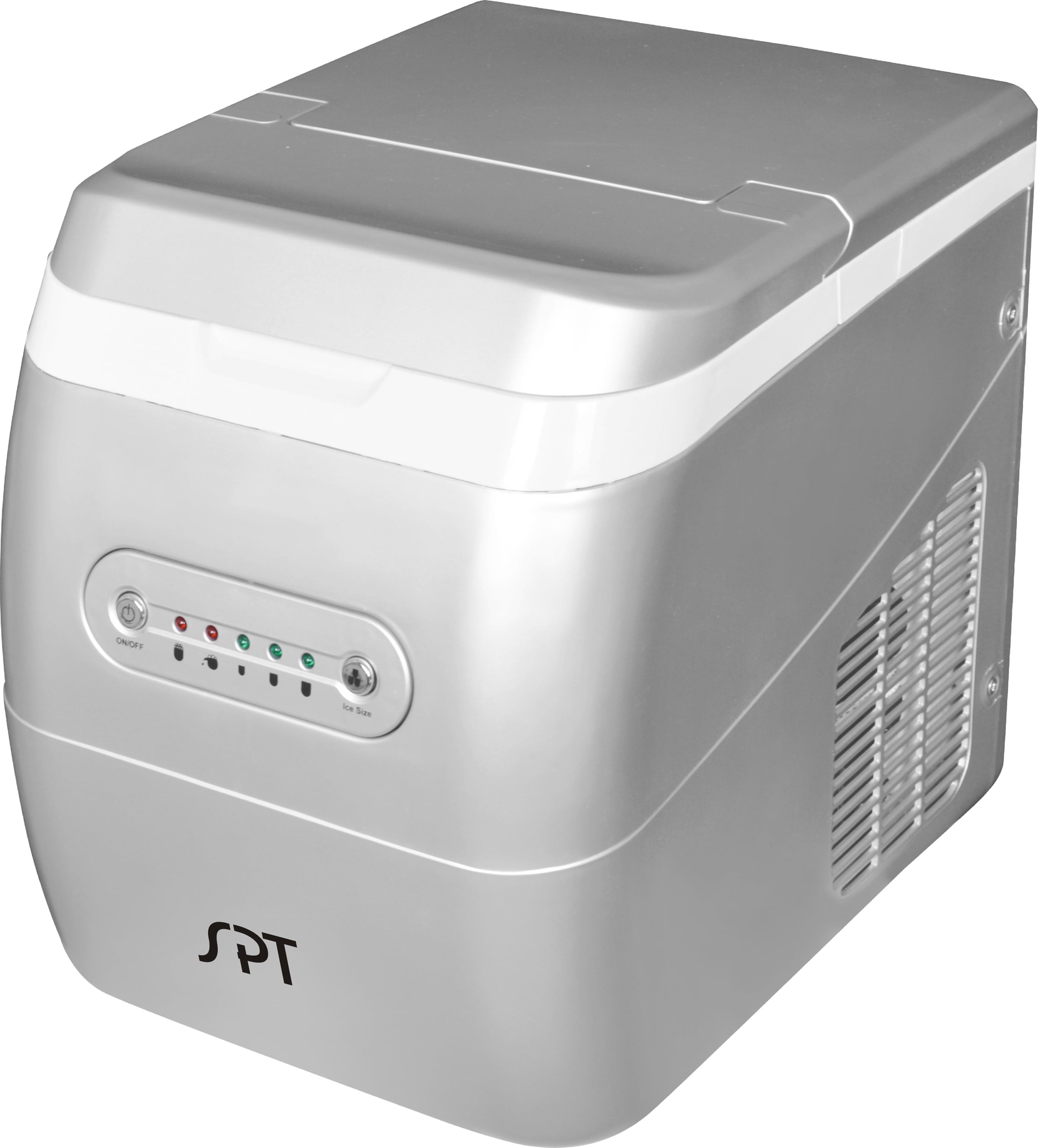 SPT 26-lb Flip-up Door Countertop or Portable Bullet Ice Maker (Silver) in  the Ice Makers department at
