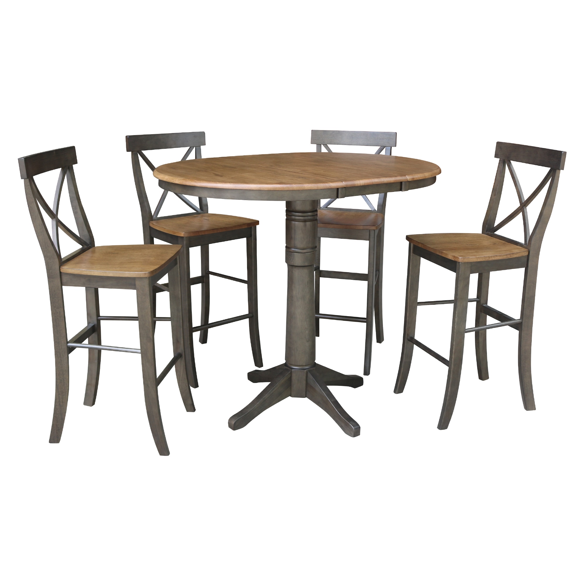 International Concepts Hickory/Washed Coal Traditional Dining Room Set ...