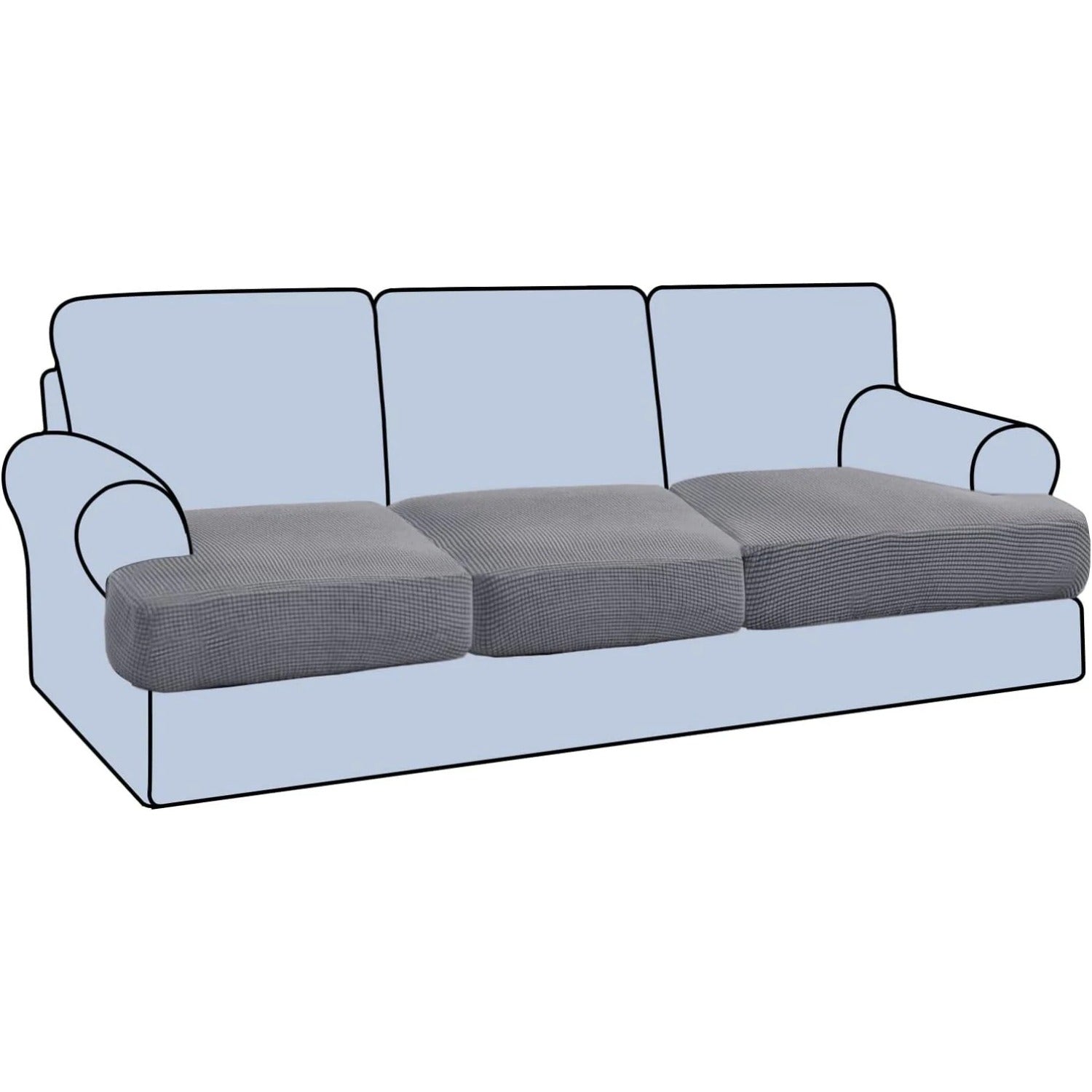 H.Versailtex -  Stretch TCushion Slipcover for Chair Sofa Dove