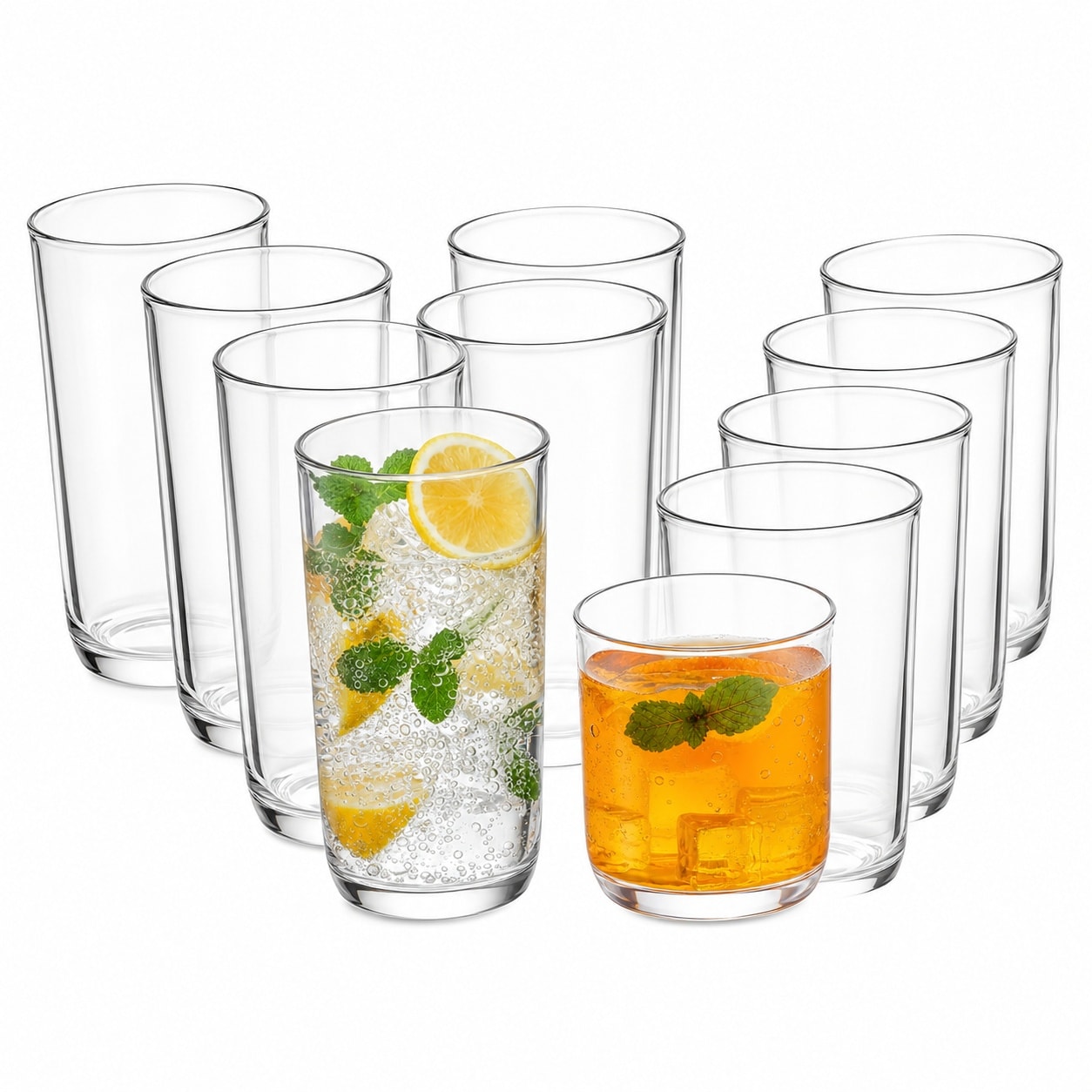 Baginizer 12 Piece Dual Size Unbreakable PET Plastic Tumbler Set For Cold Drinks Outdoor Use