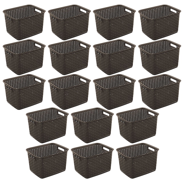 Sterilite 11 Inch Small Weave Storage Organizer Basket Tote