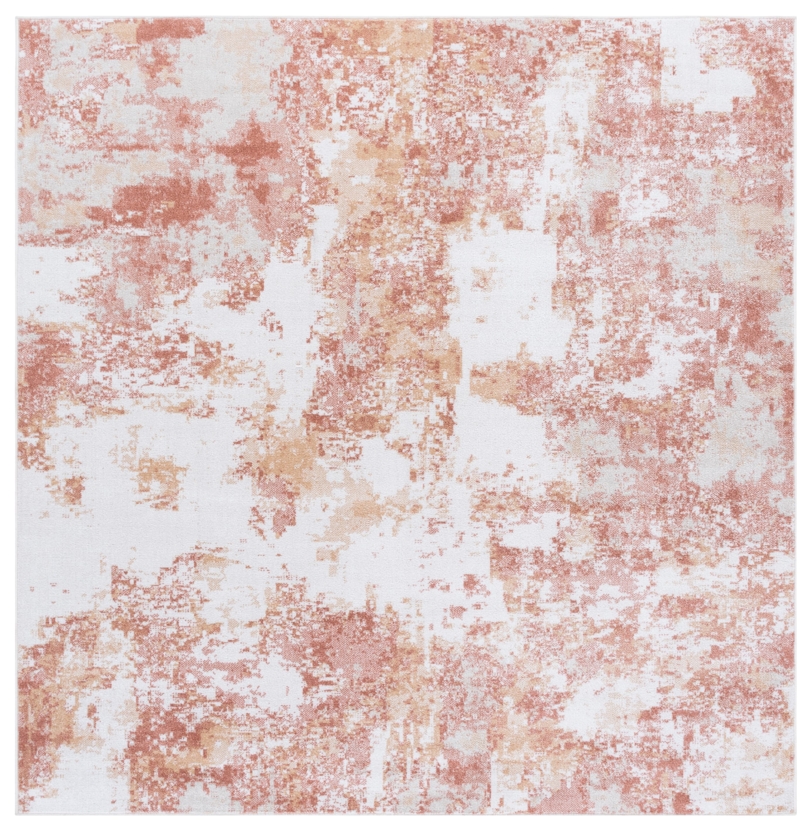 Bayside 128P Ivory/Orange 7 X 7 Area Rug