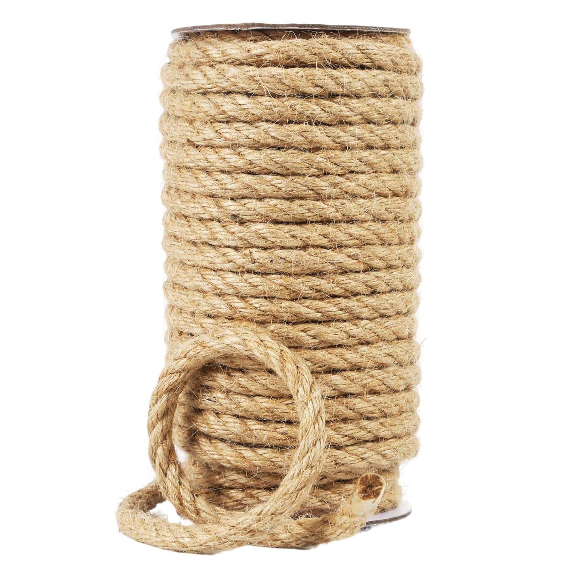 Wudkey 8MM x 50FT Natural Jute Rope Roll for Gardening Crafts and Cat Scratching Posts #L4-AS7D8F