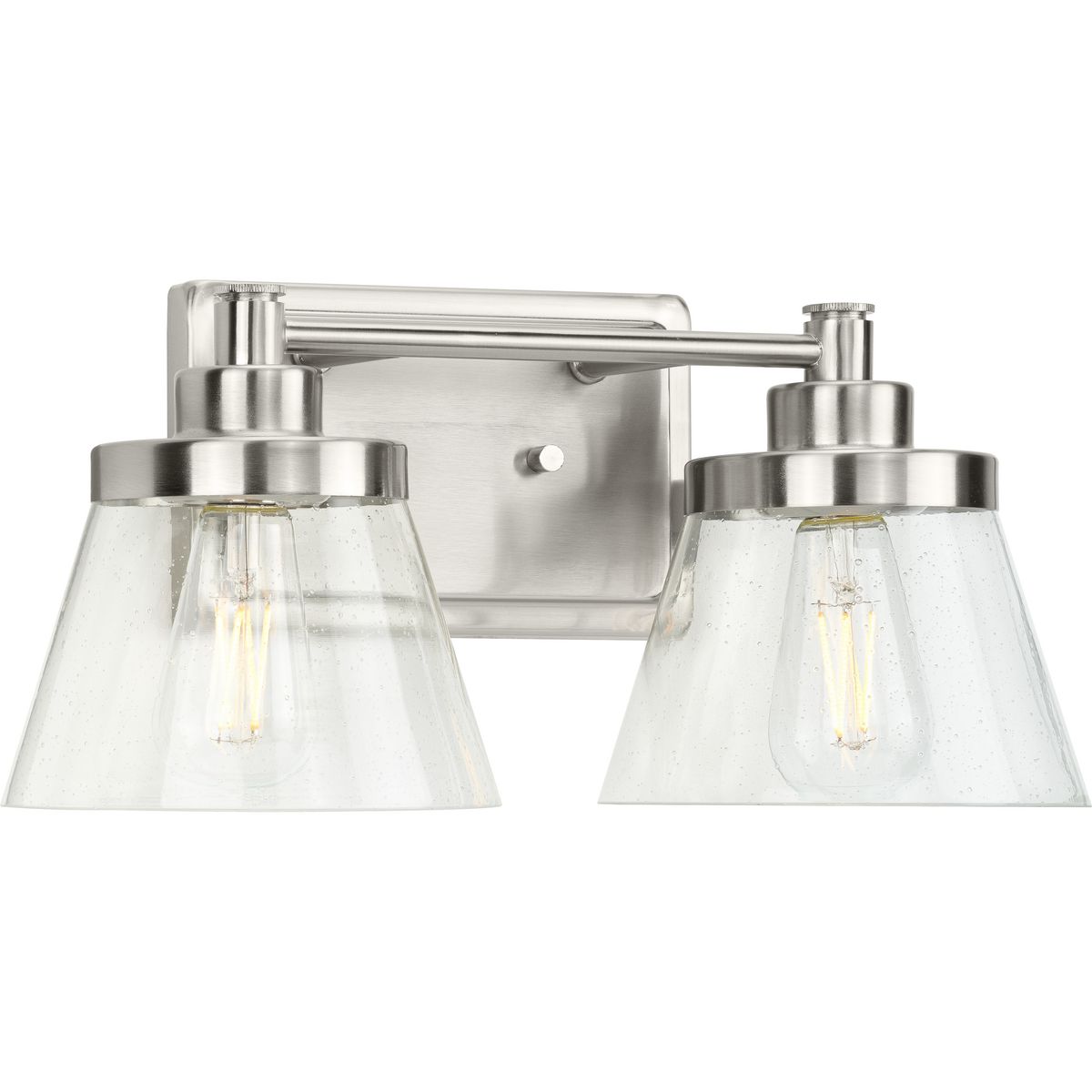 brushed nickel 2 light vanity light