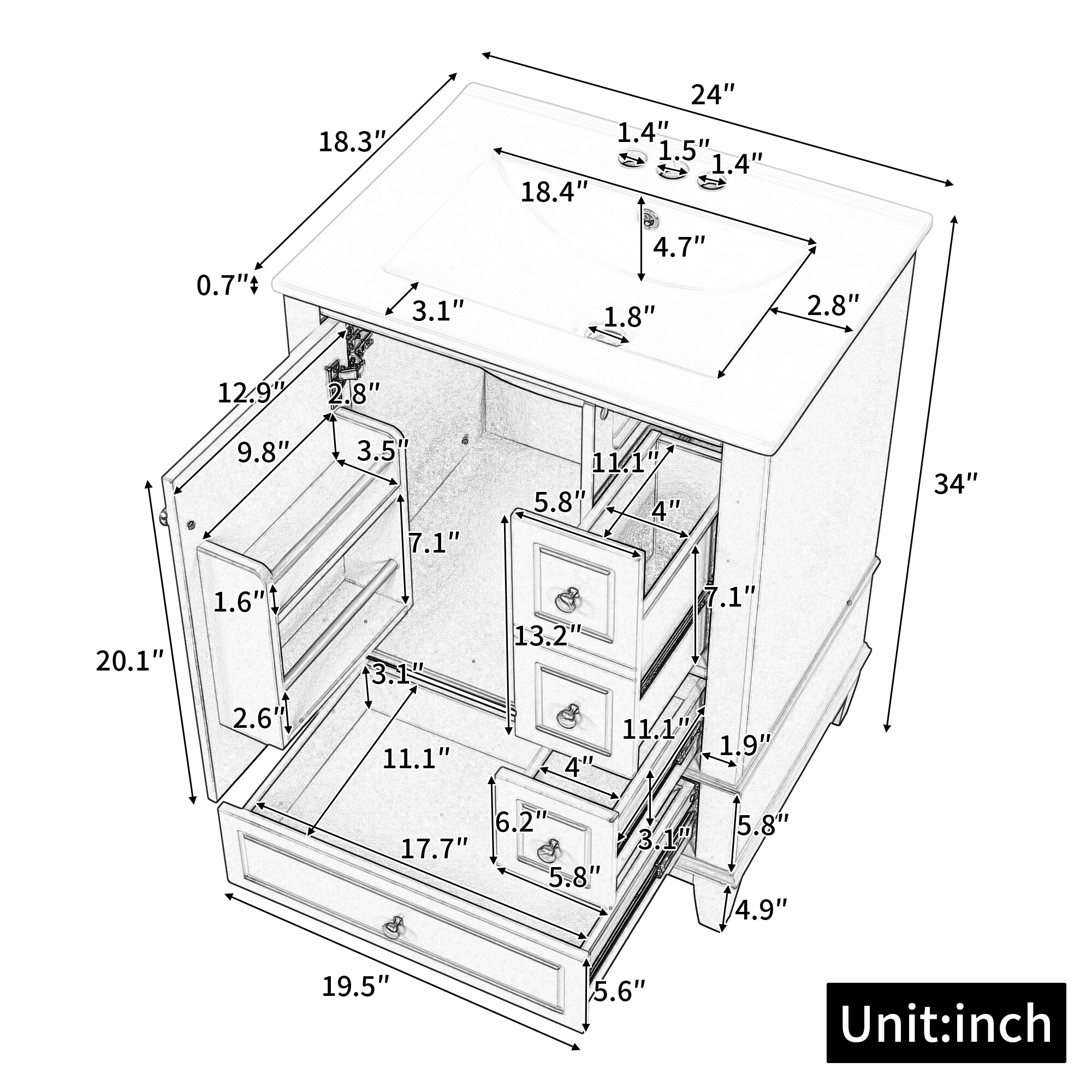 ModernLuxe L3P-N725P296567B Bath-Vanity-Combo - View #7
