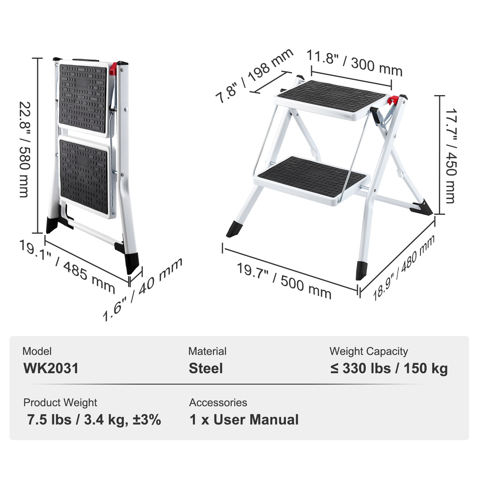 VEVOR SCJYTDGKZDLB04091V0 Step-Ladders - View #7