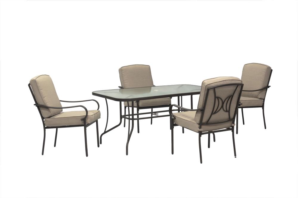 Donglin Furniture Augusta 5 Piece Frame, Garden Oasis Patio Chair Cushions