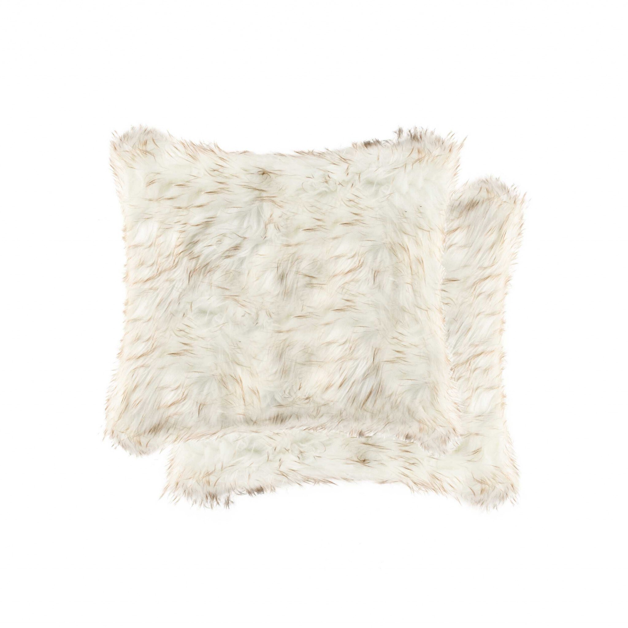 HomeRoots 317194 2 -Piece 18-in x 18-in Tan Square Indoor Decorative Pillow