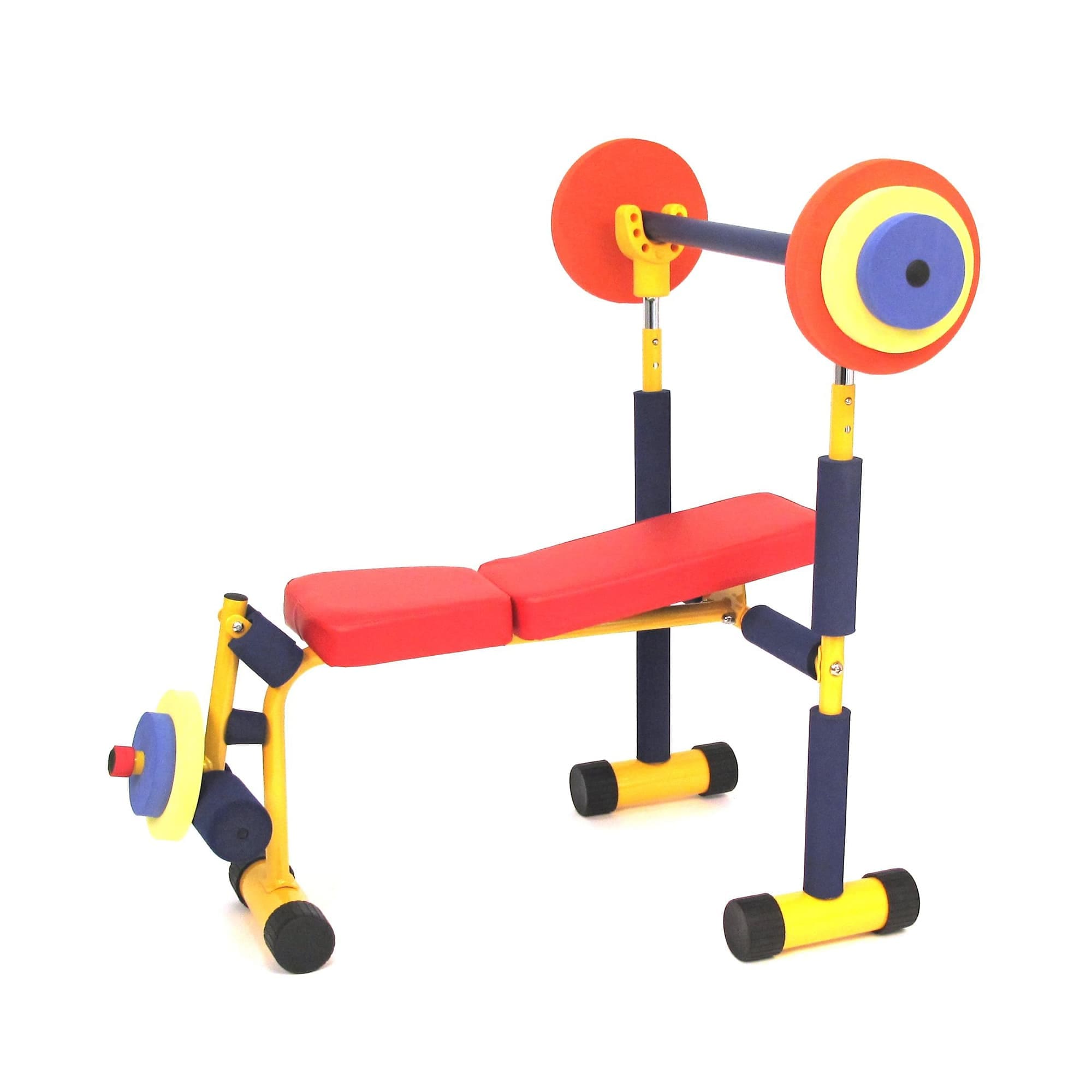 Redmon Fun and Fitness for Kids Adjustable Weight Bench Press Set with Barbell and Foam Weights #302426