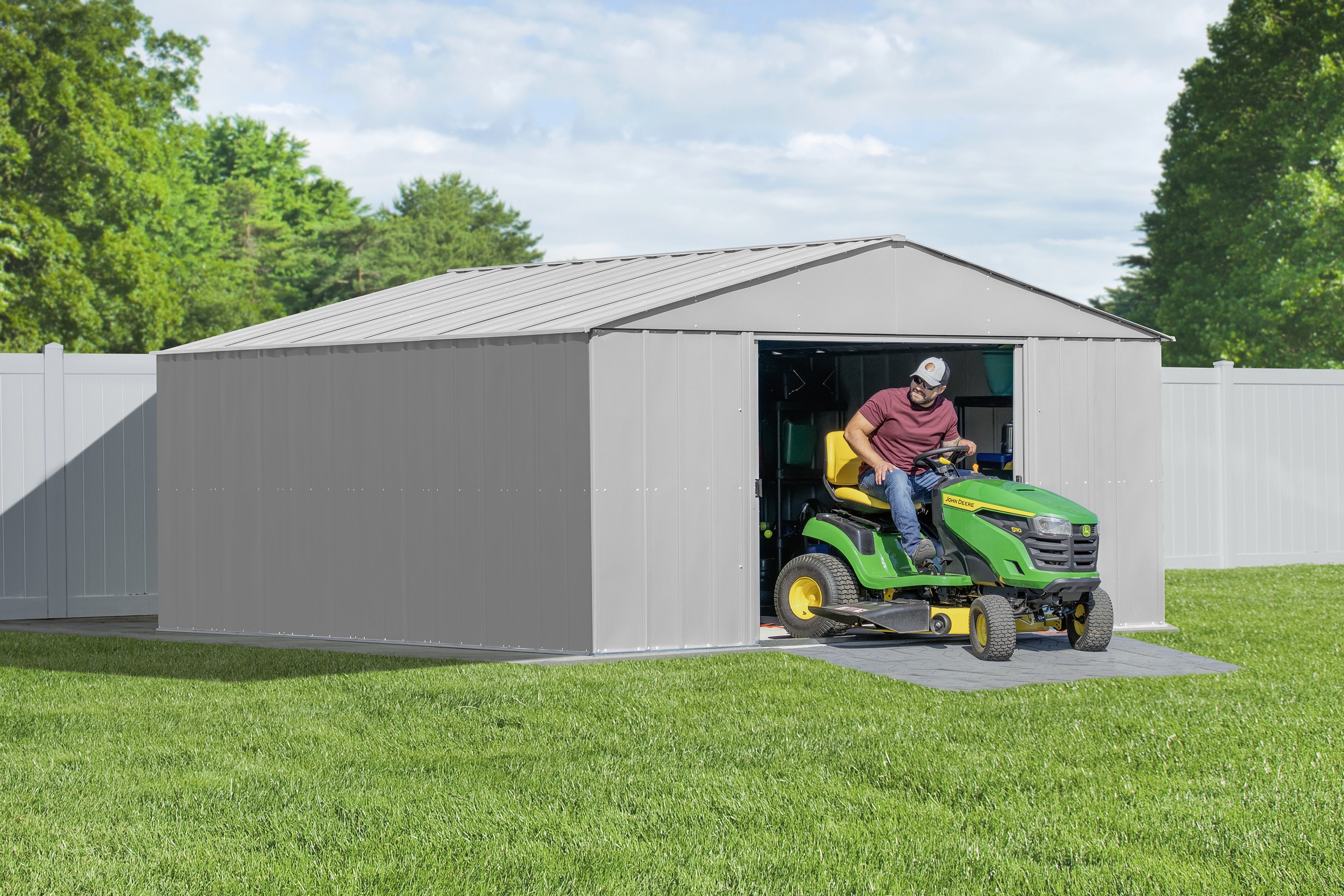 Arrow CLG1414FG 14-ft x 14-ft Classic Galvanized steel Storage Shed