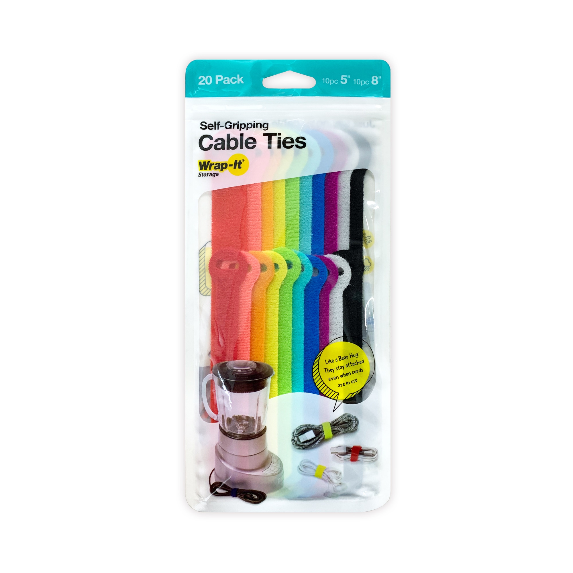 Wrap-It Self-Gripping Cable Ties 8-in Multiple Colors/Finishes
