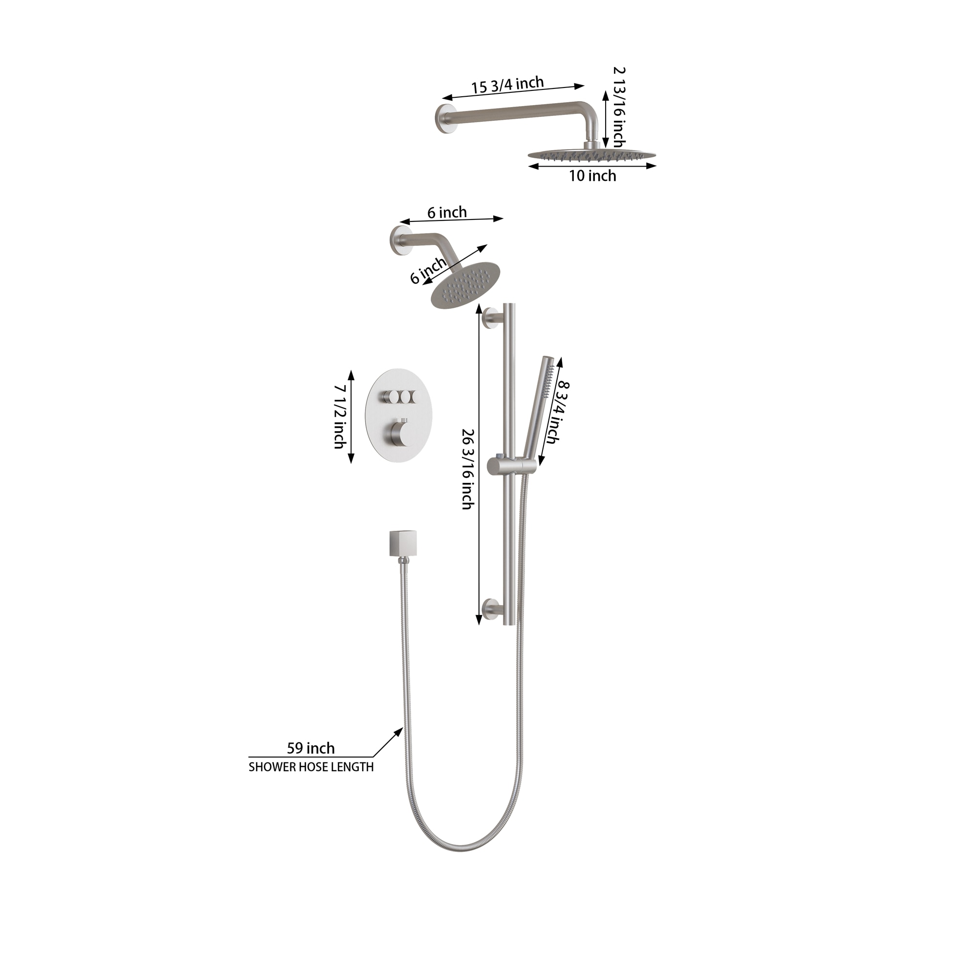 LIVIZA WB-0812-N Showerhead-Bar-Panels - View #15