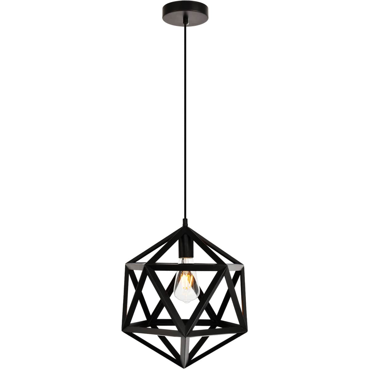 Elegant Lighting 1208095 Living District LDPD2110 Redmond 1 Light 13 inch Black Pendant Ceiling Light